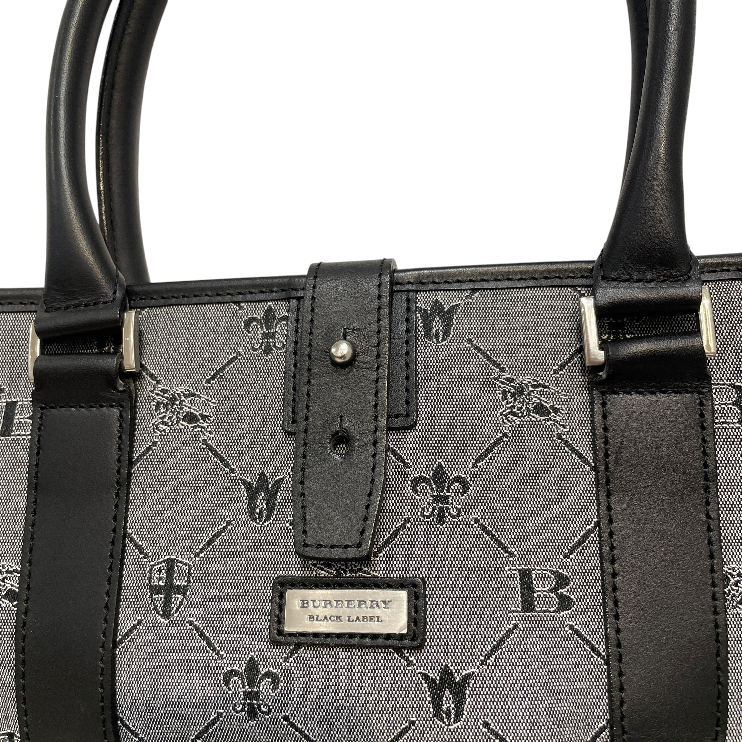 BURBERRY BLACK LABEL/Tote Bag/All Over Print/Cotton/GRY/Japan Exclusive Printed Tote view 3