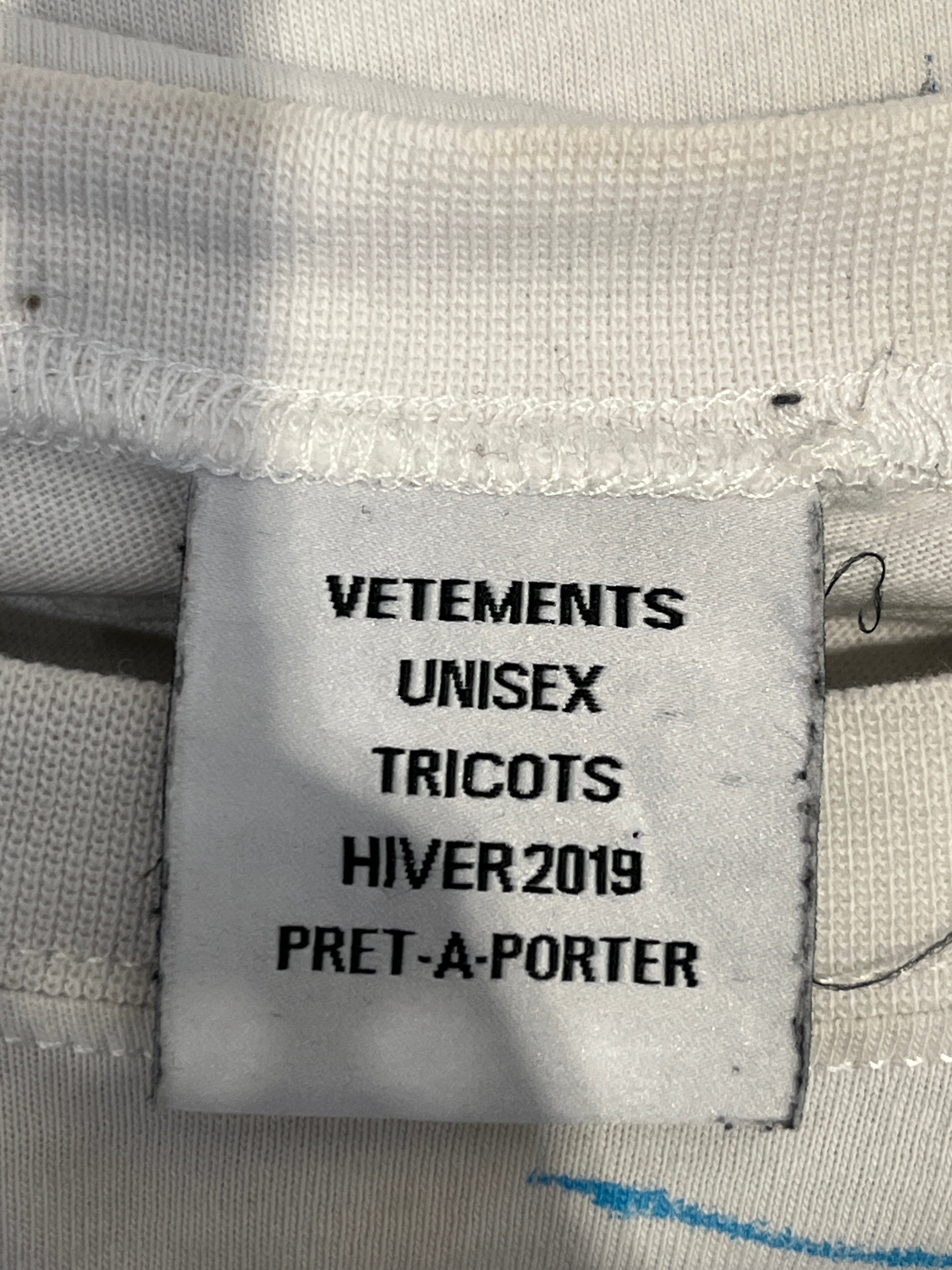 VETEMENTS/T-Shirt/M/Cotton/WHT/High Neck/All Over Print/ view 5