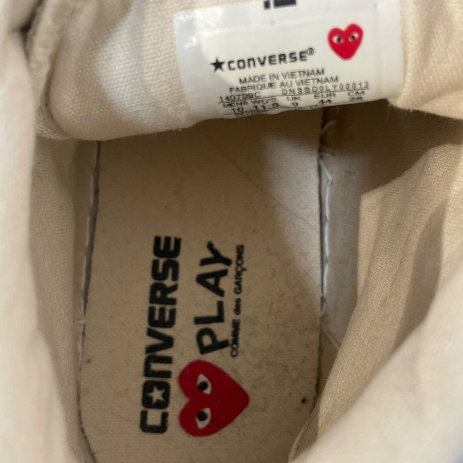 CONVERSE/PLAY COMME des GARCONS/Hi-Sneakers/US 11/All Over Print/Cotton/BLK/140709C view 3