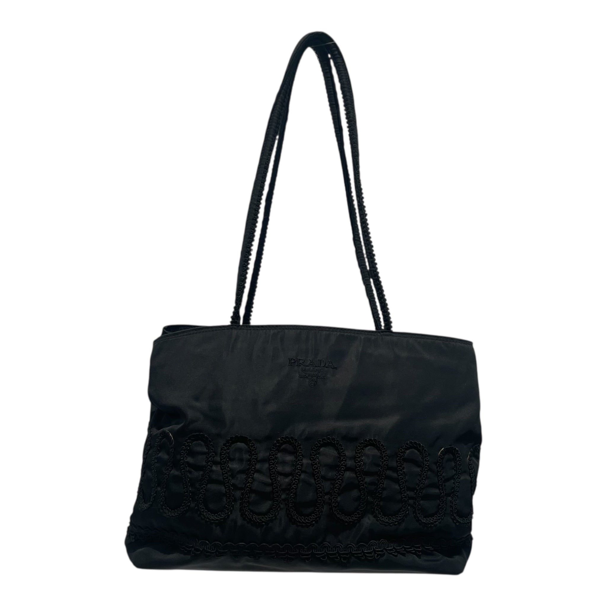 PRADA/Tote Bag/Nylon/BLK/Tessuto Embroided view 1