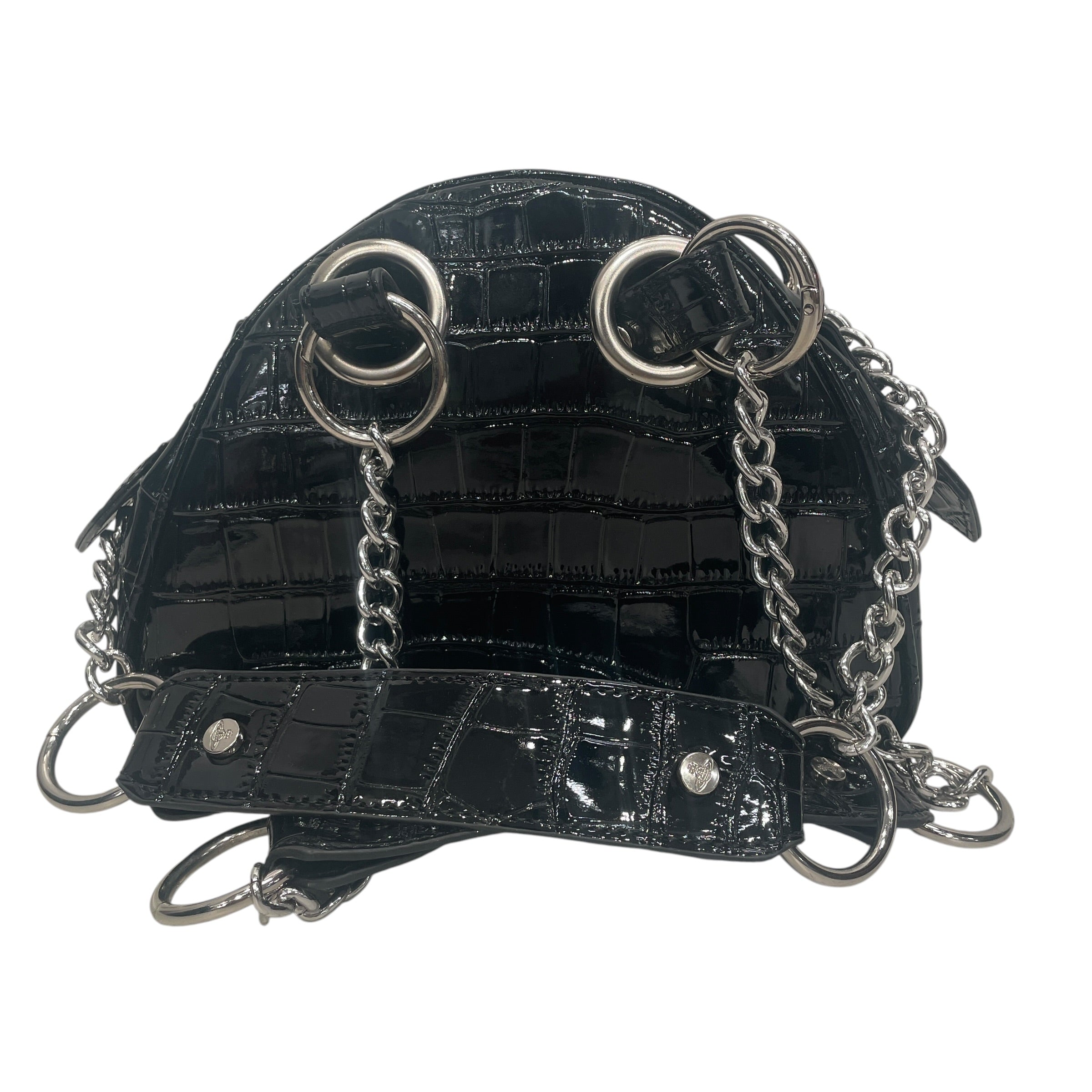 Vivienne Westwood/Bag/Faux Leather/BLK/VW YASMINE SHLDR BAG CROC LOGO view 2