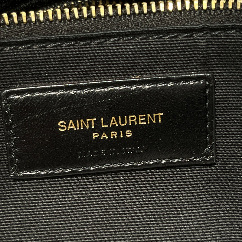 YVES SAINT LAURENT/Cross Body Bag/Cotton/BLK/GOLD DETAILING/PUFFER BAG