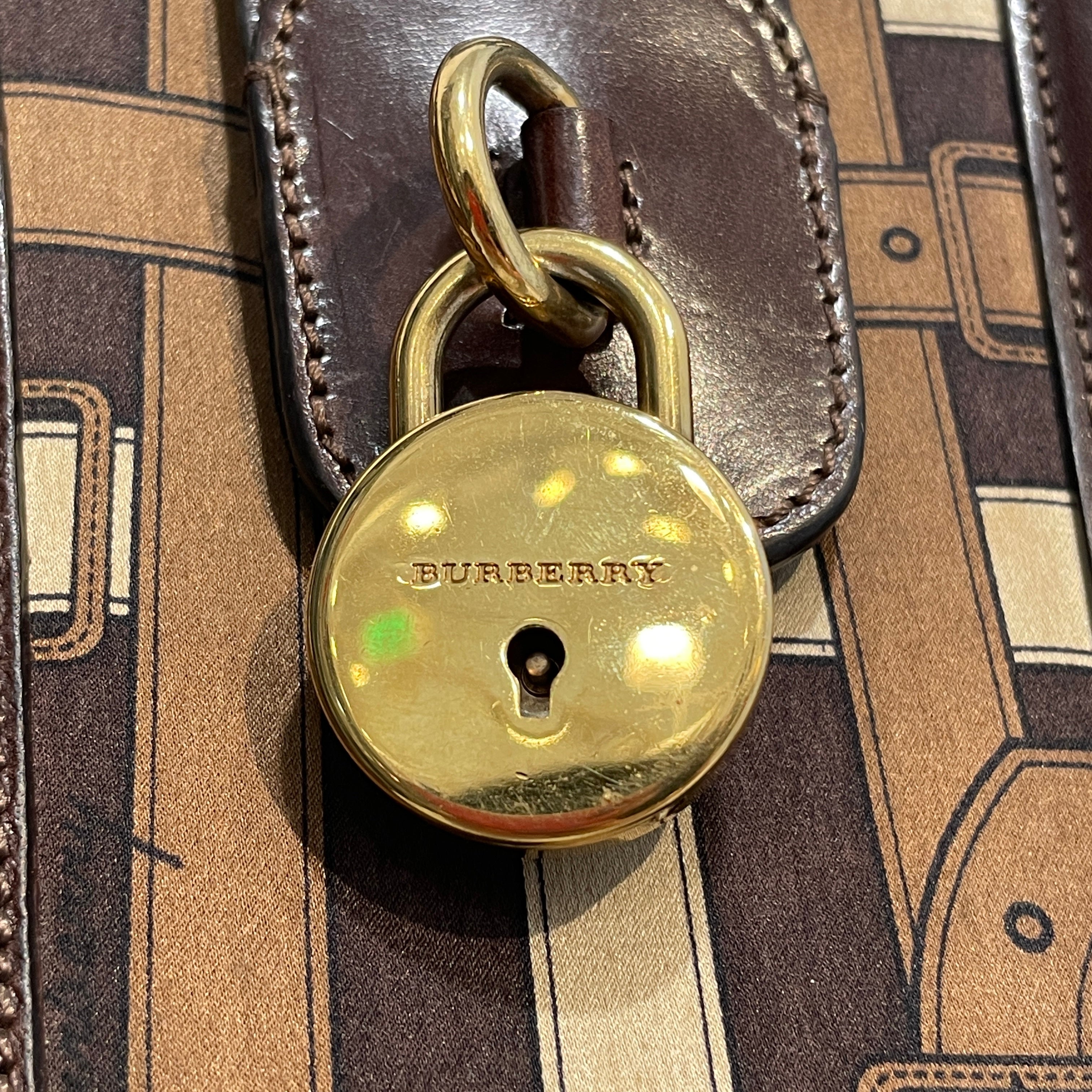 BURBERRY/Hand Bag/All Over Print/Leather/BRW/Two Handle Satchel Lock & Key view 5