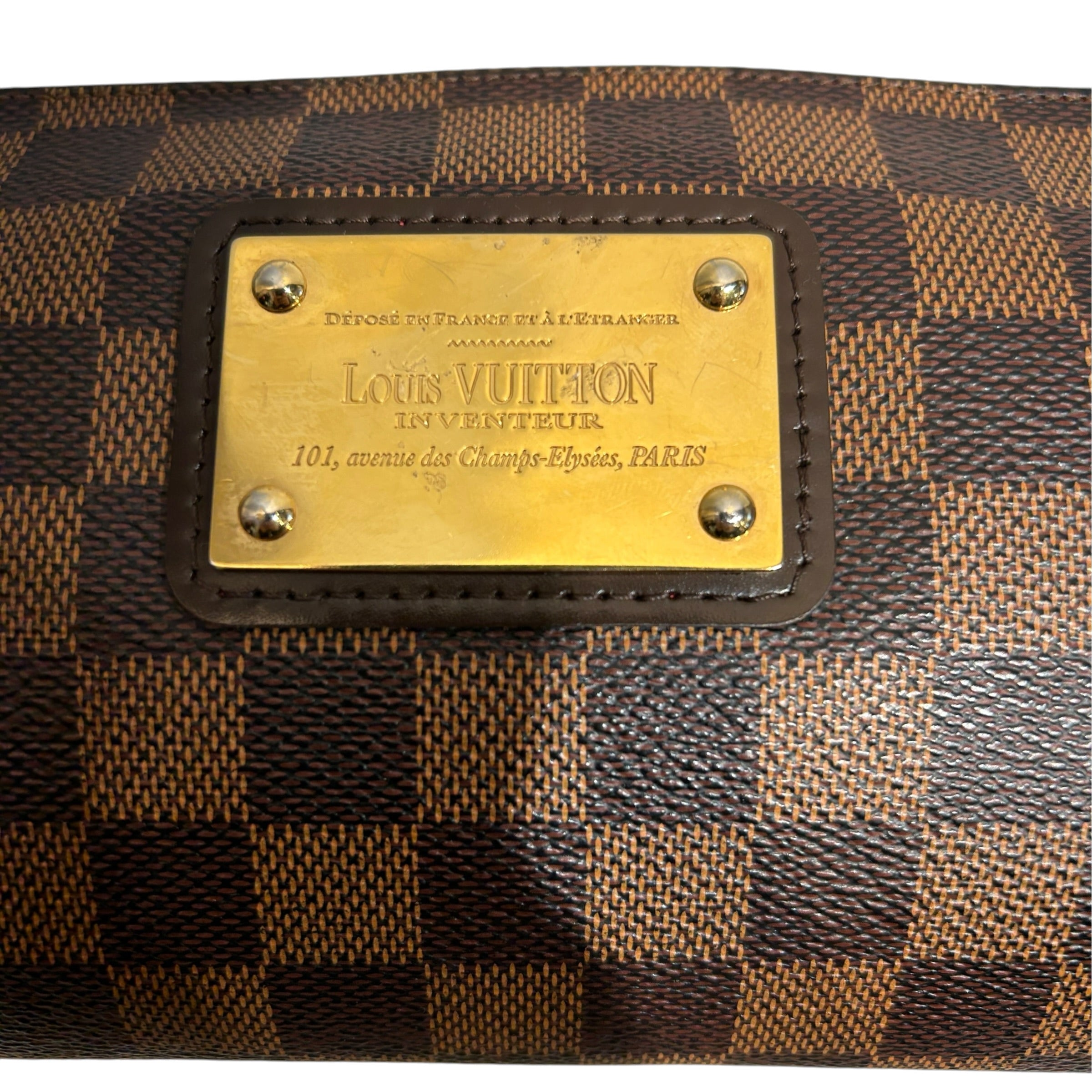 LOUIS VUITTON/Clutch Bag/Plaid/Leather/BRW/DAMIER EBENE Eva Clutch view 4