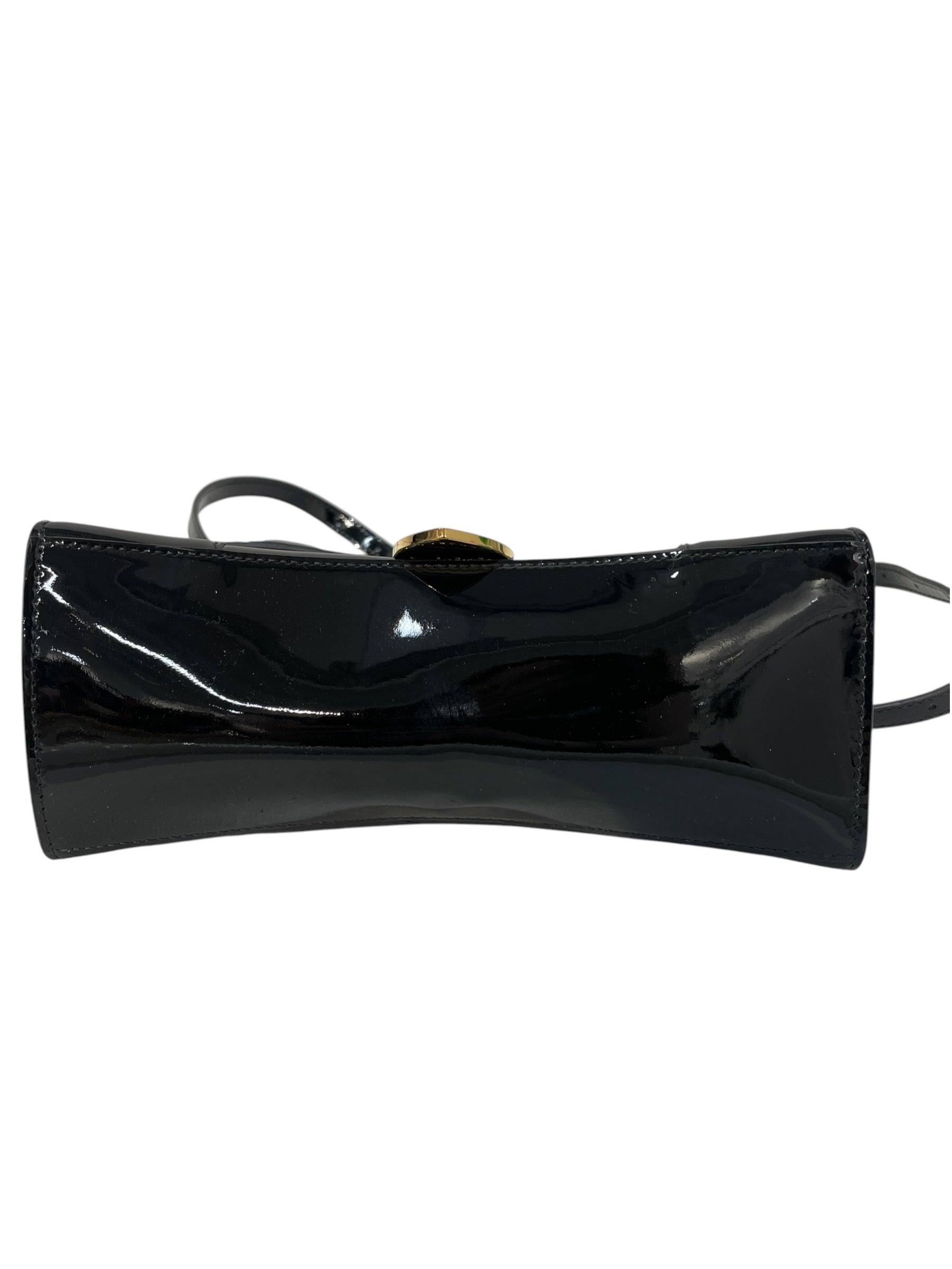 BALENCIAGA/Cross Body Bag/Leather/Black/Lamborghini hourglass patent view 3