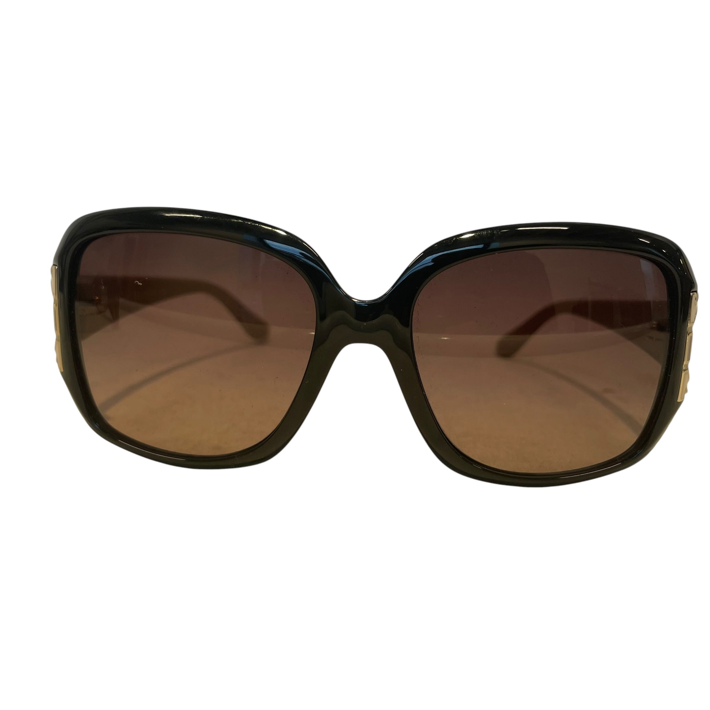 Salvatore Ferragamo/Sunglasses/Plastic/BLK/beige sides/cream horseshoe view 1