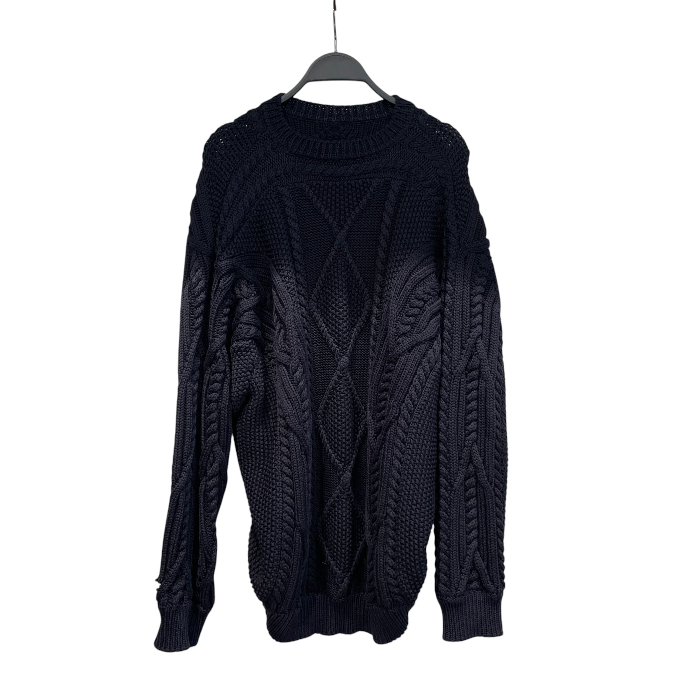 BURBERRY LONDON/Sweater/S/Cotton/NVY/cutout cable-knit view 2