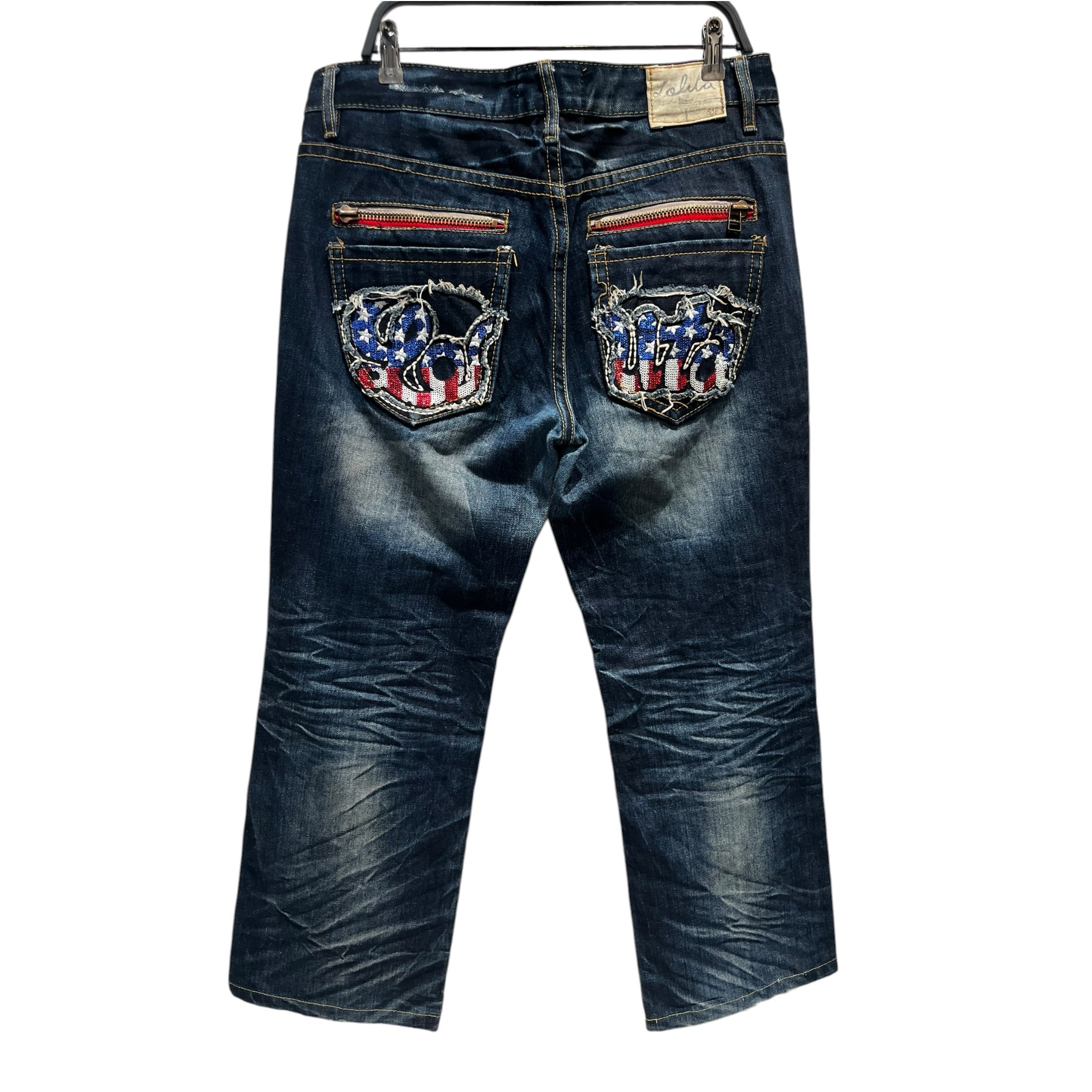 LOLITA JEANS/Pants/34/Cotton/IDG/Graphic/FADED USA SEQUIN BACK view 2