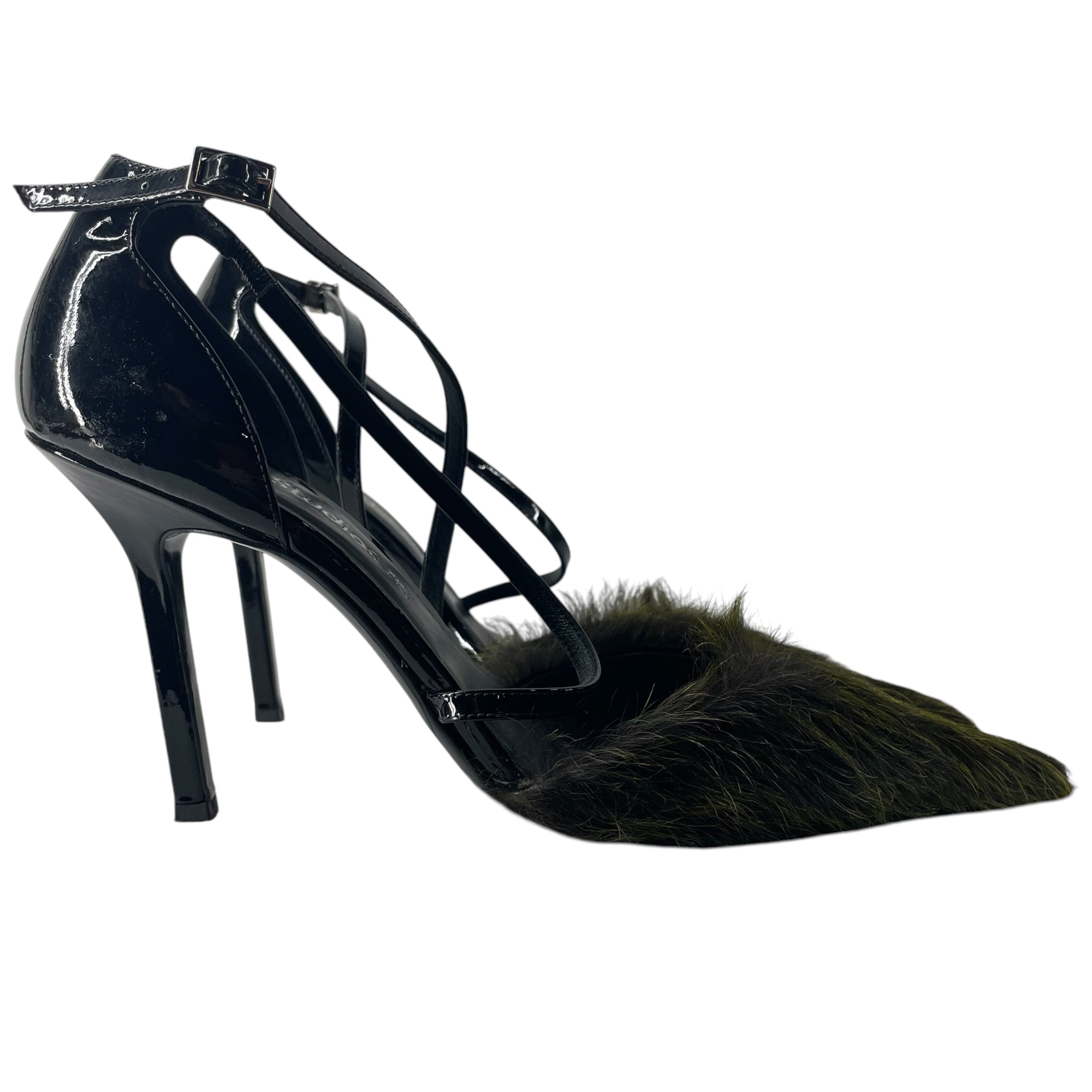 Acne Studios/Heels/EU 39/Leather/BLK/GREEN PONYHAIR view 2