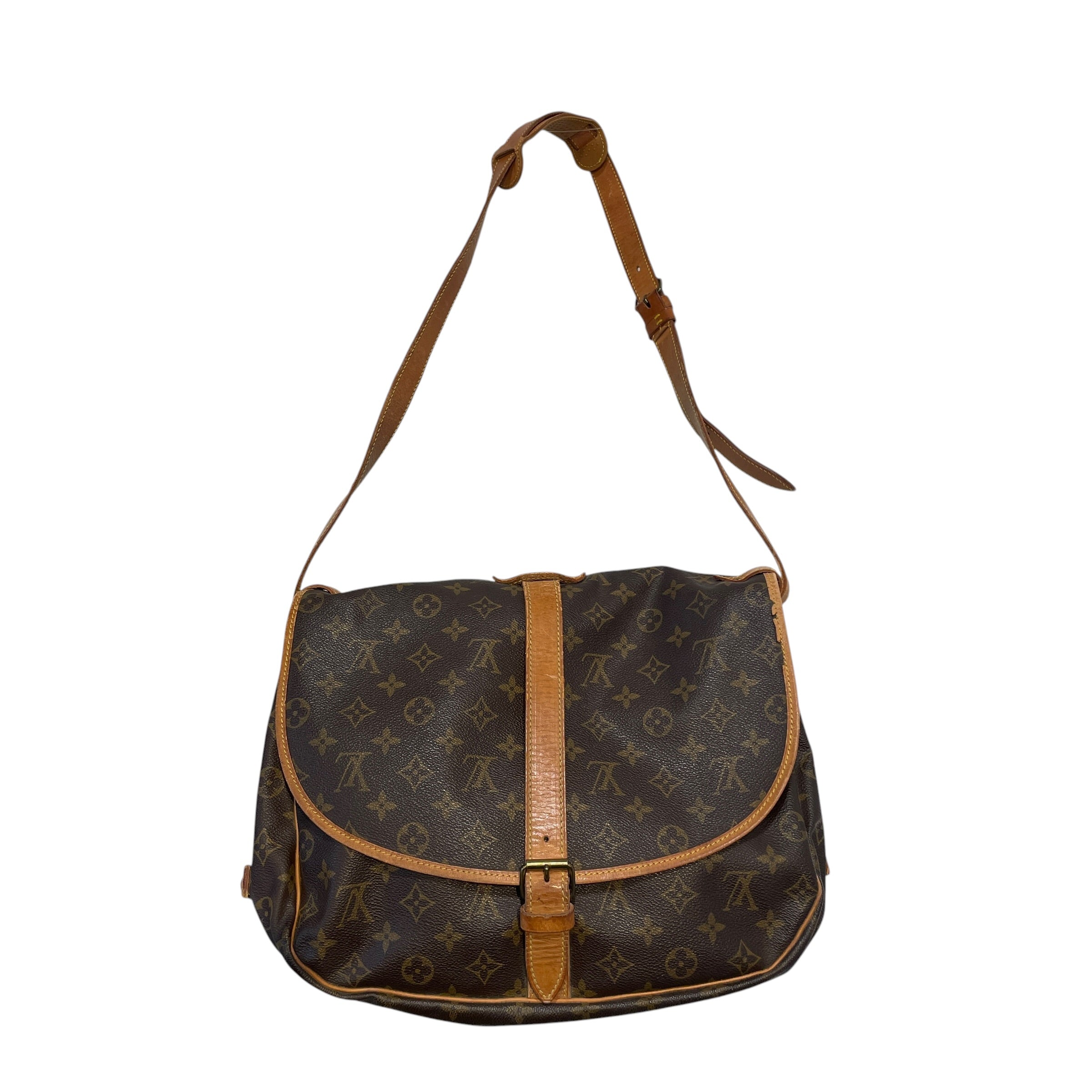 LOUIS VUITTON/Cross Body Bag/Monogram/Leather/BRW/Saumur 35 Messenger Bag view 2