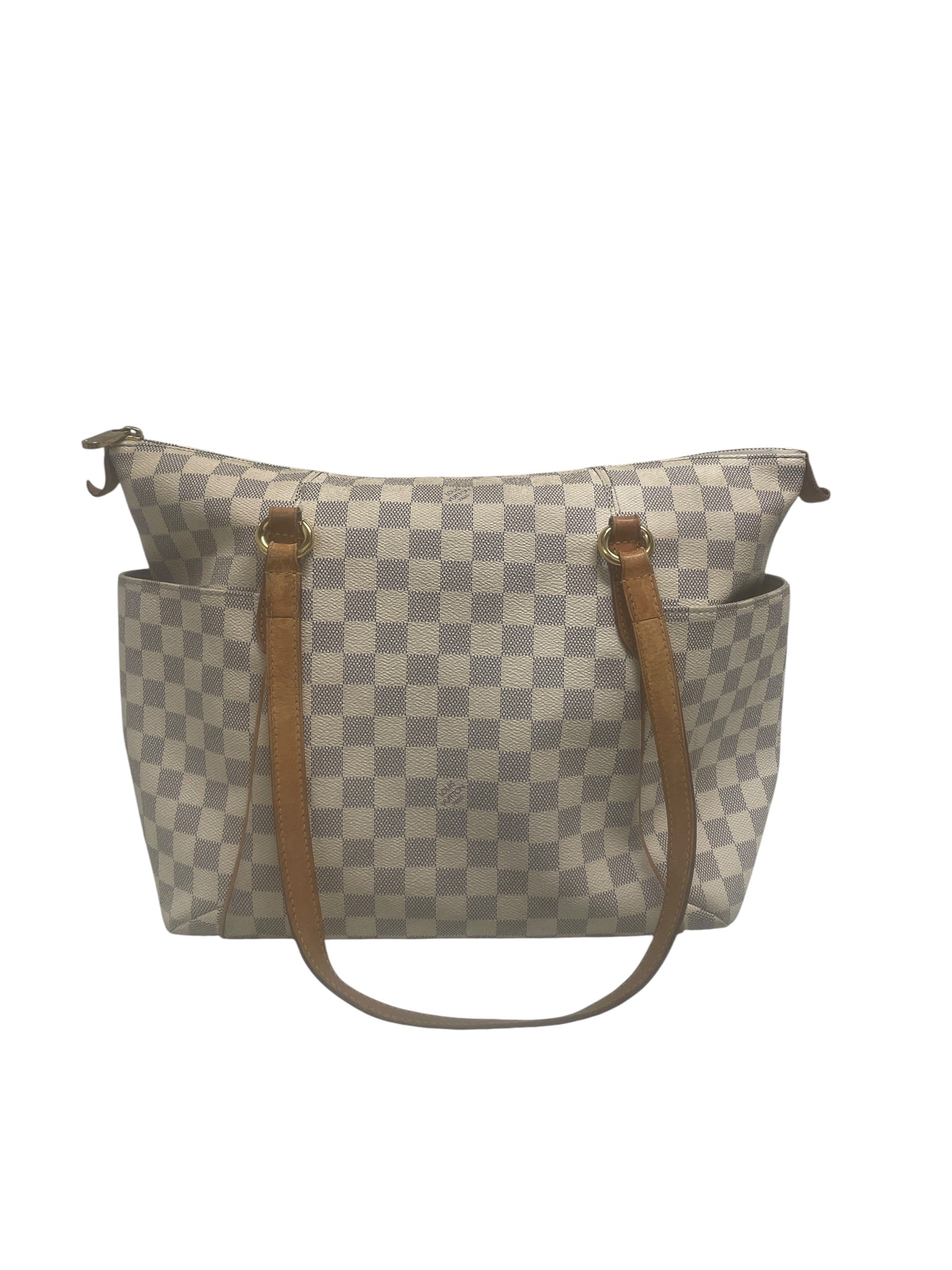 LOUIS VUITTON/Bag/Monogram/Leather/WHT/BLUE CHECKERED view 1