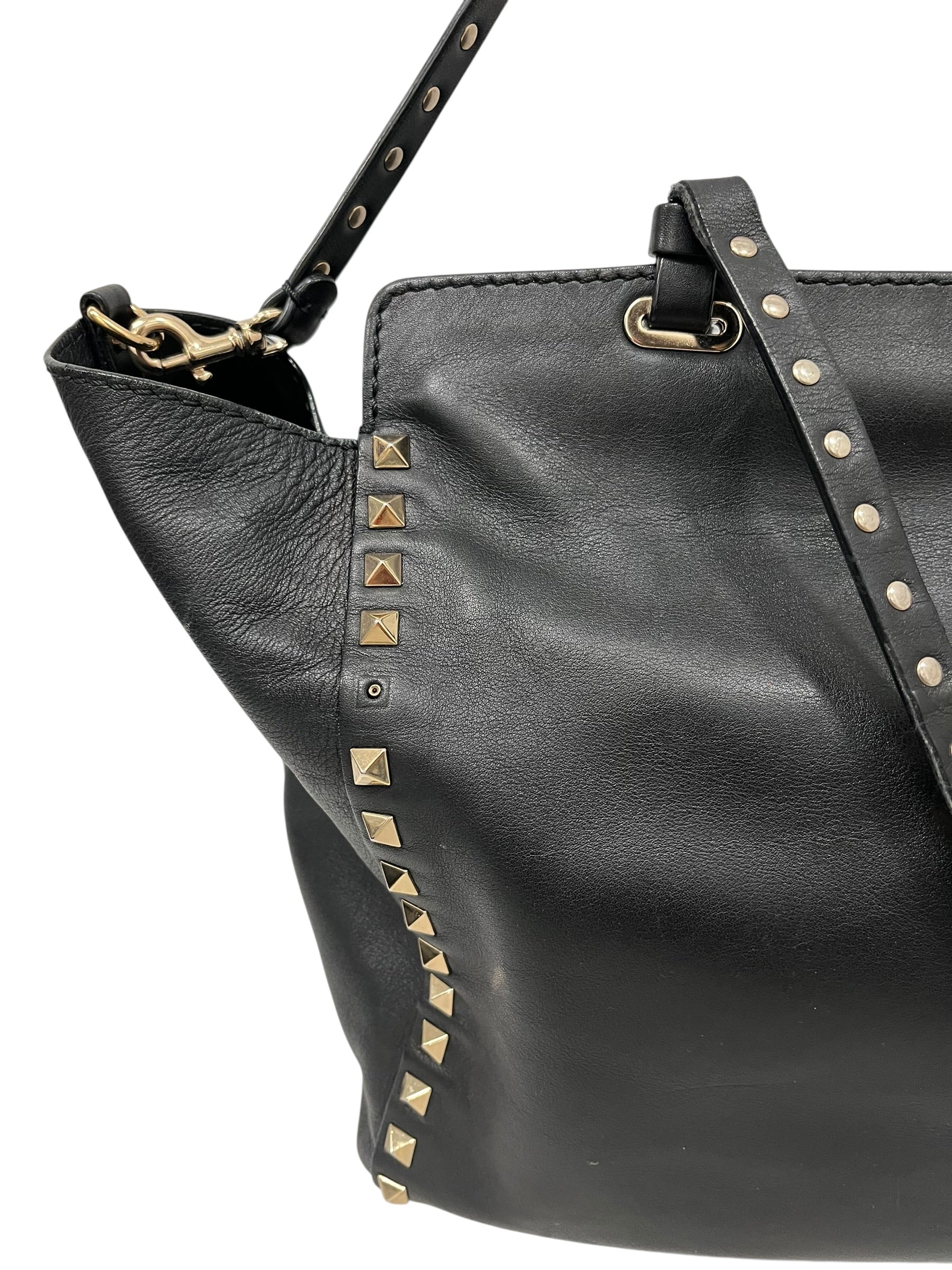 VALENTINO GARAVANI/Hand Bag/Leather/BLK/ROCKSTUD LEATHER HANDBAG view 9