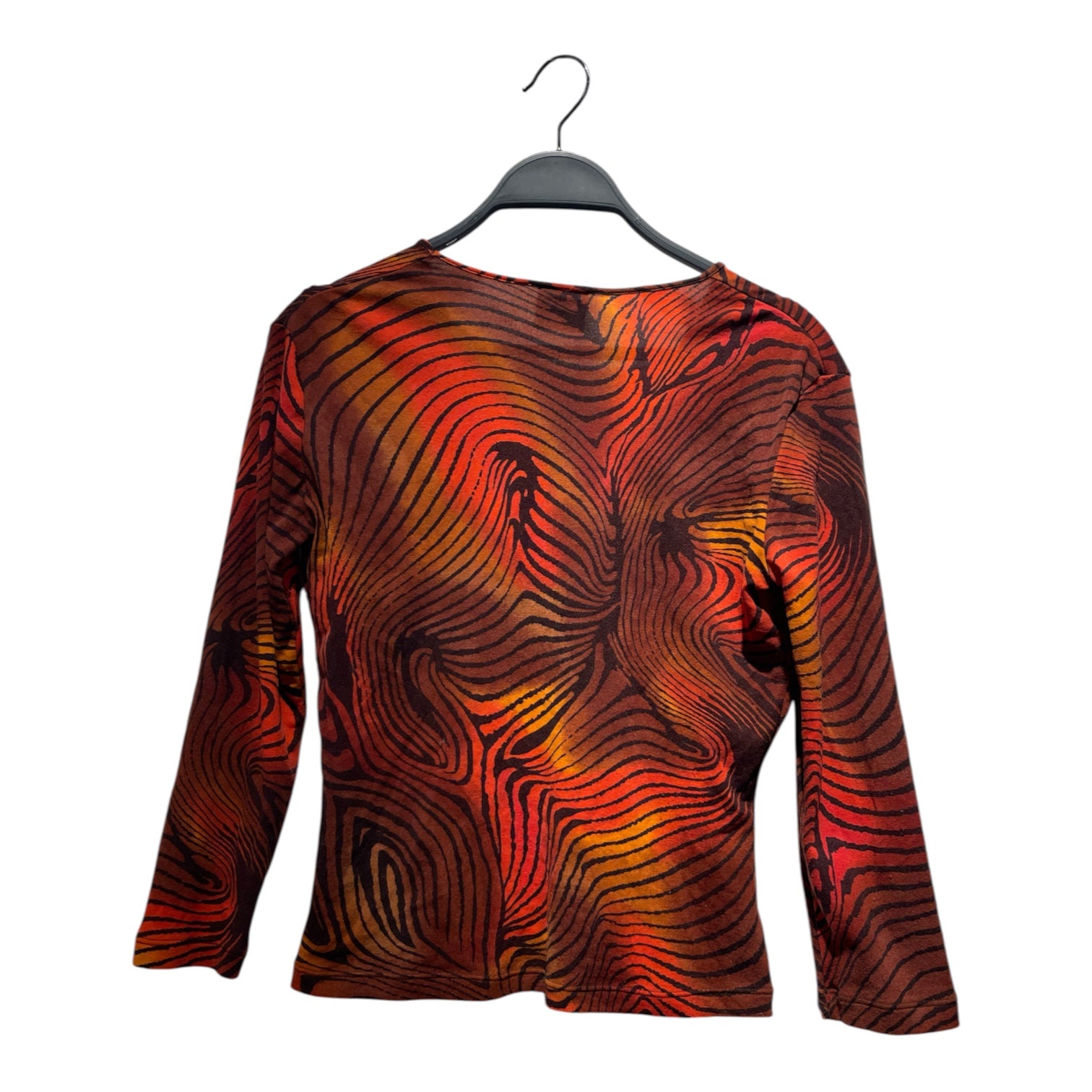VERSACE JEANS COUTURE/LS Blouse/S/Animal Pattern/Nylon/ORN/1990s SWIRL MESH TOP view 2