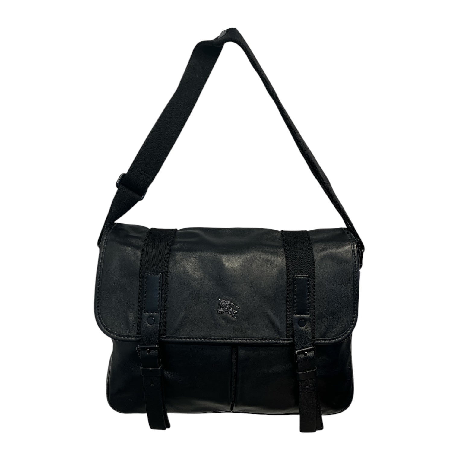 BURBERRY/Cross Body Bag/Leather/BLK/BLACK LEATHER MESSENGER BAG view 1