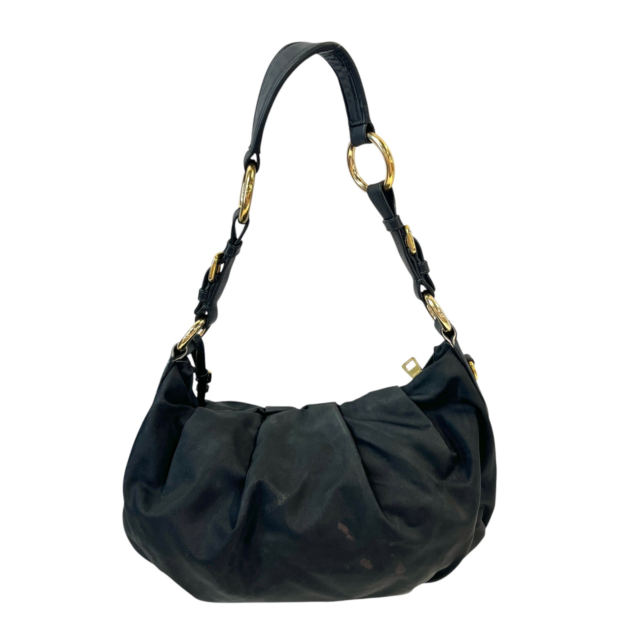 PRADA/Bag/Nylon/BLK/Pleated Tessuto Hobo view 2