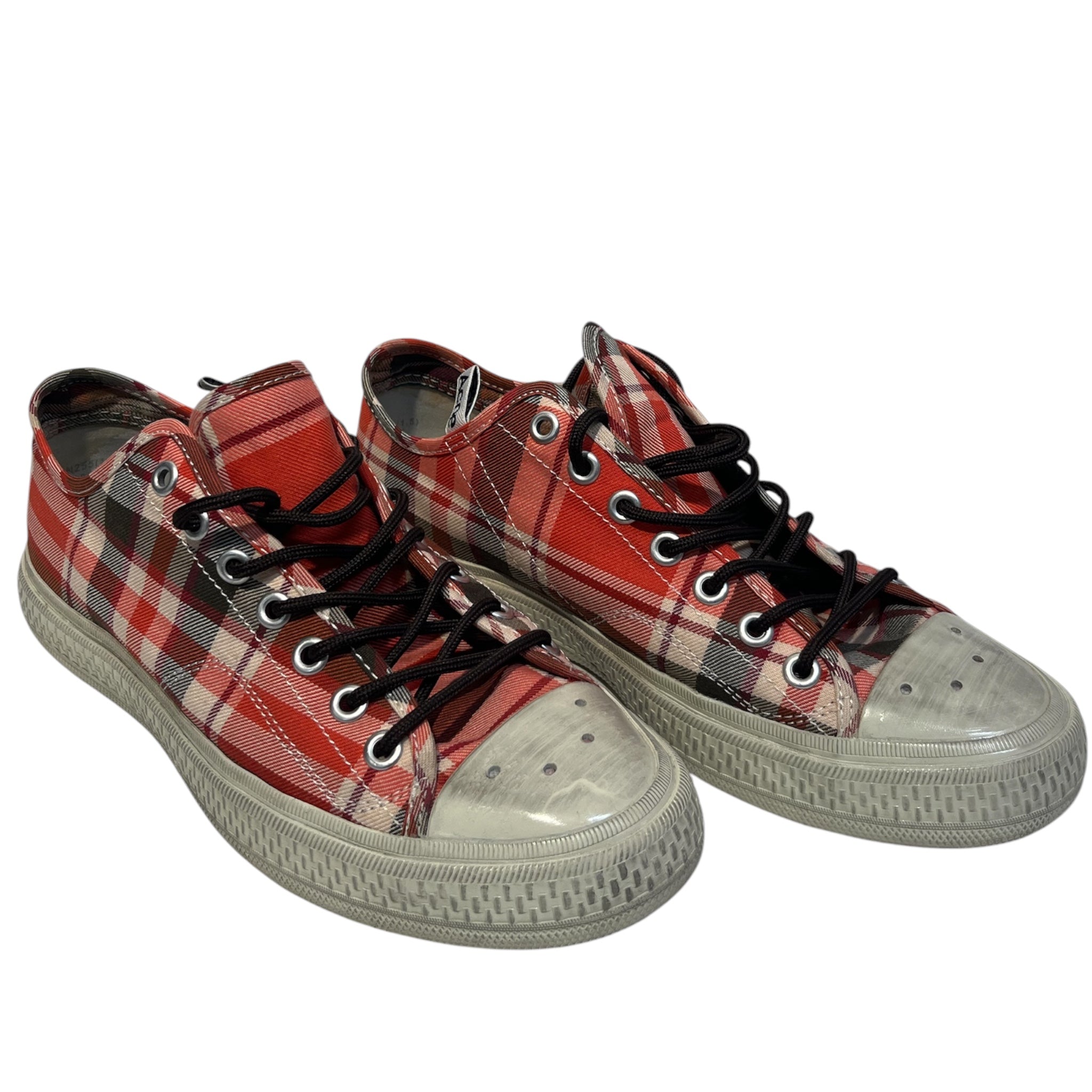 Acne Studios/Low-Sneakers/US 8/Plaid/Cotton/RED/ view 1