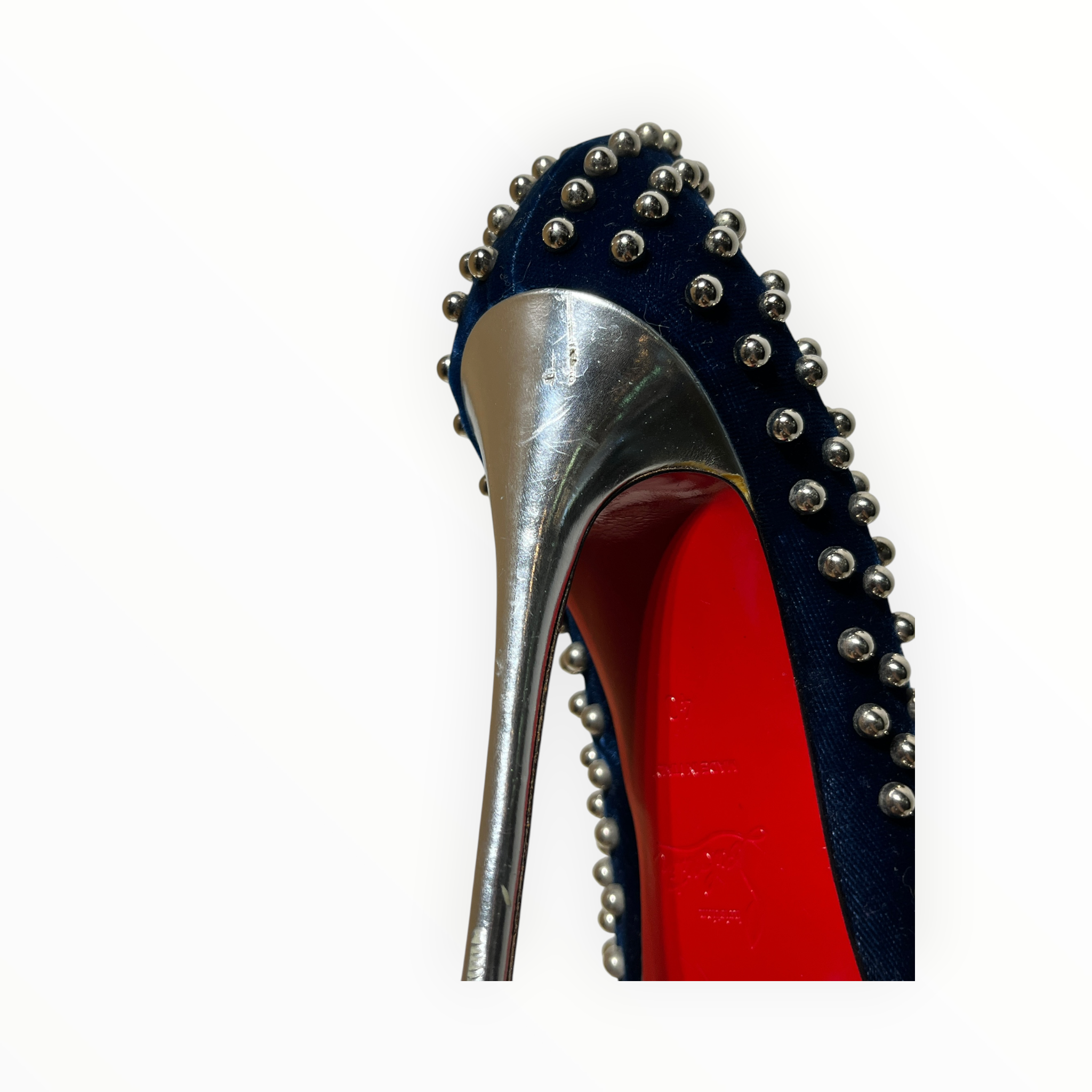 Christian Louboutin/Heels/EU 40/NVY/VELVET SILVER BEADS view 11