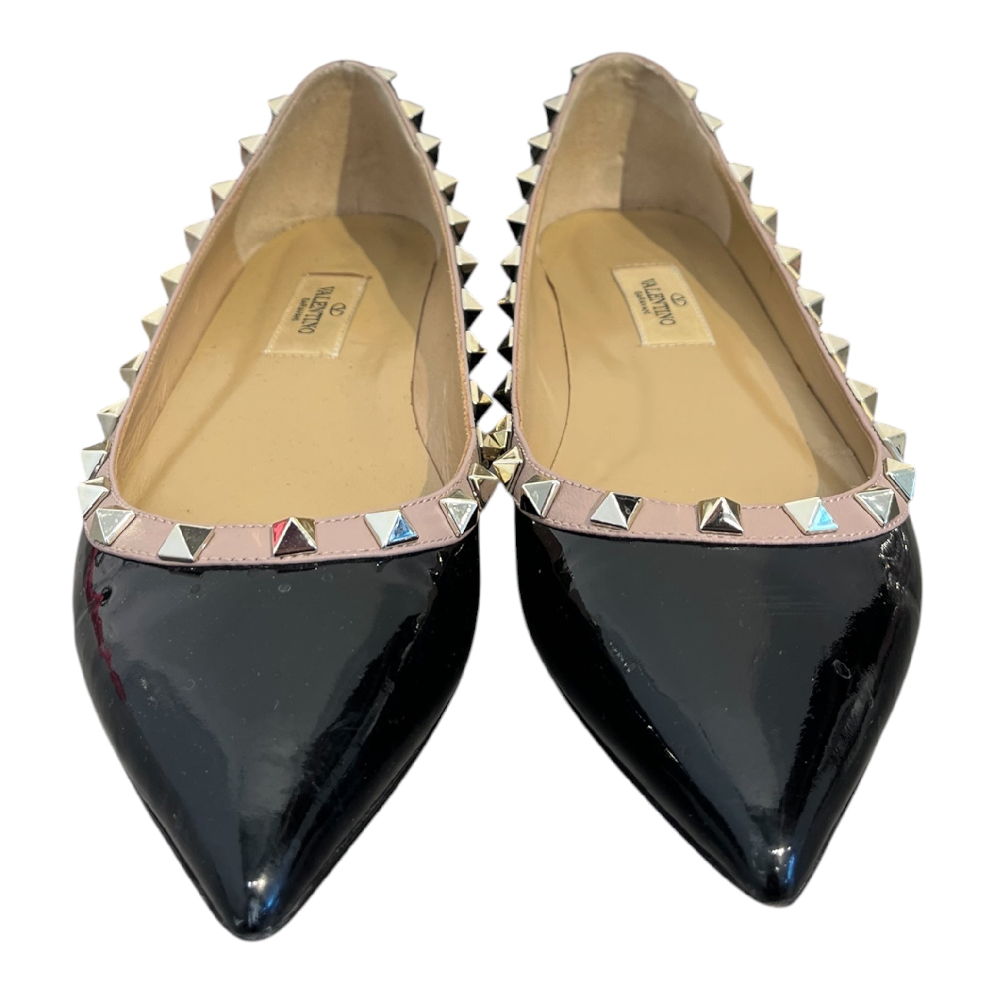 VALENTINO/Flat Shoes/US 7.5/BLK/Gold Studded view 1