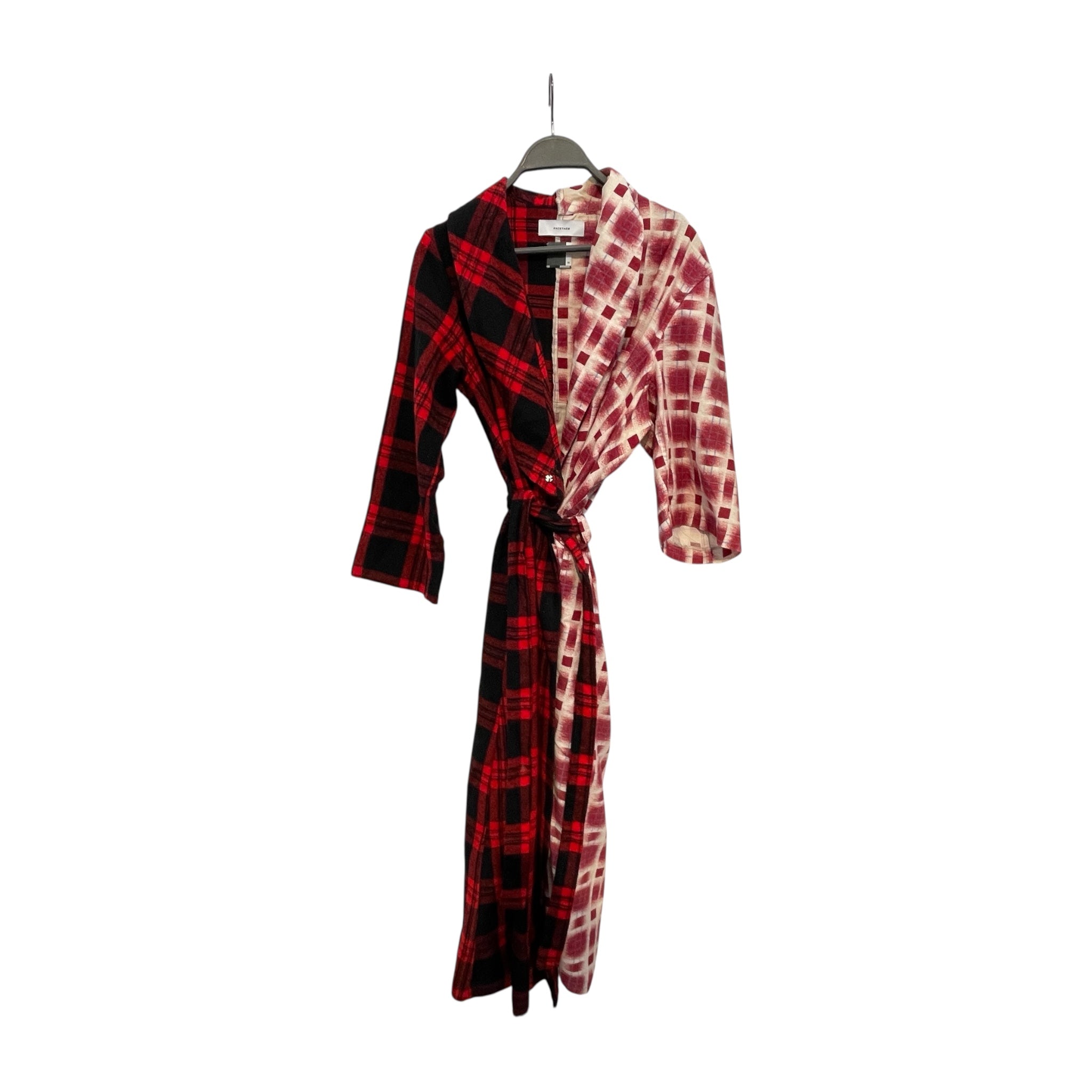 FACETASM/Jacket/OS/Cotton/RED/Plaid/Plaid Robe view 1