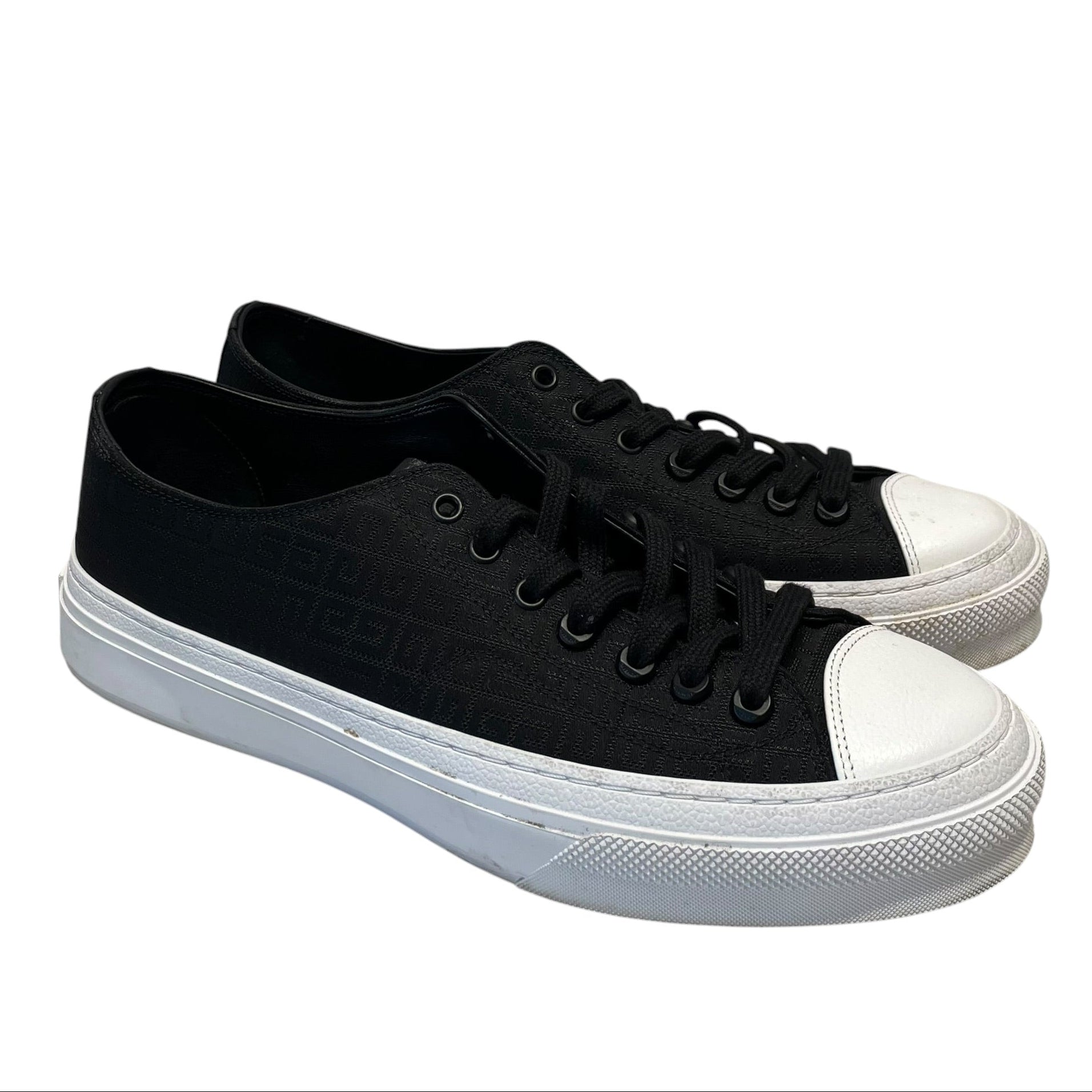 GIVENCHY/Low-Sneakers/US 9/Monogram/Cotton/BLK/city low sneaker view 1