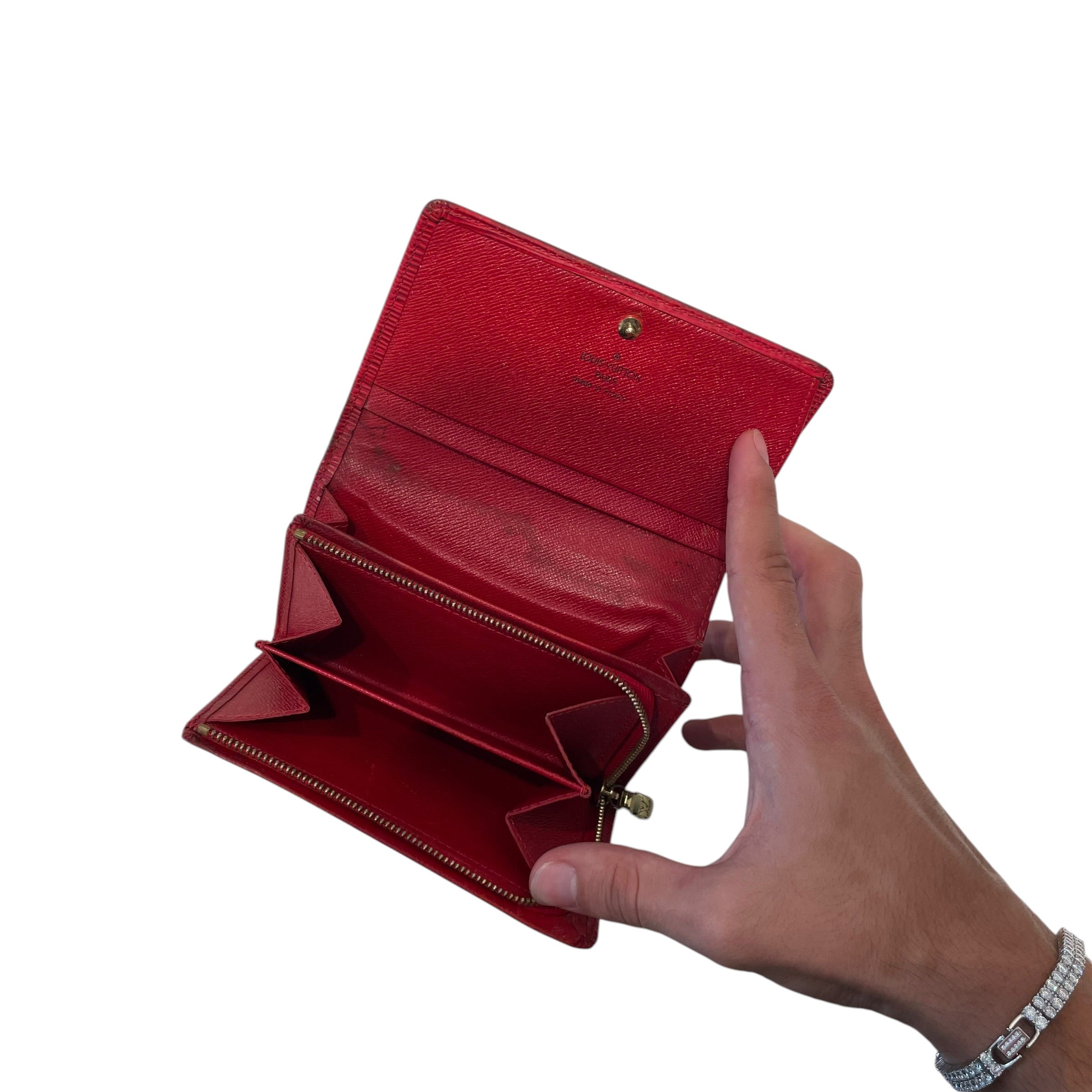 LOUIS VUITTON/Bifold Wallet/Leather/RED/L's/LV Epi Malletier view 6