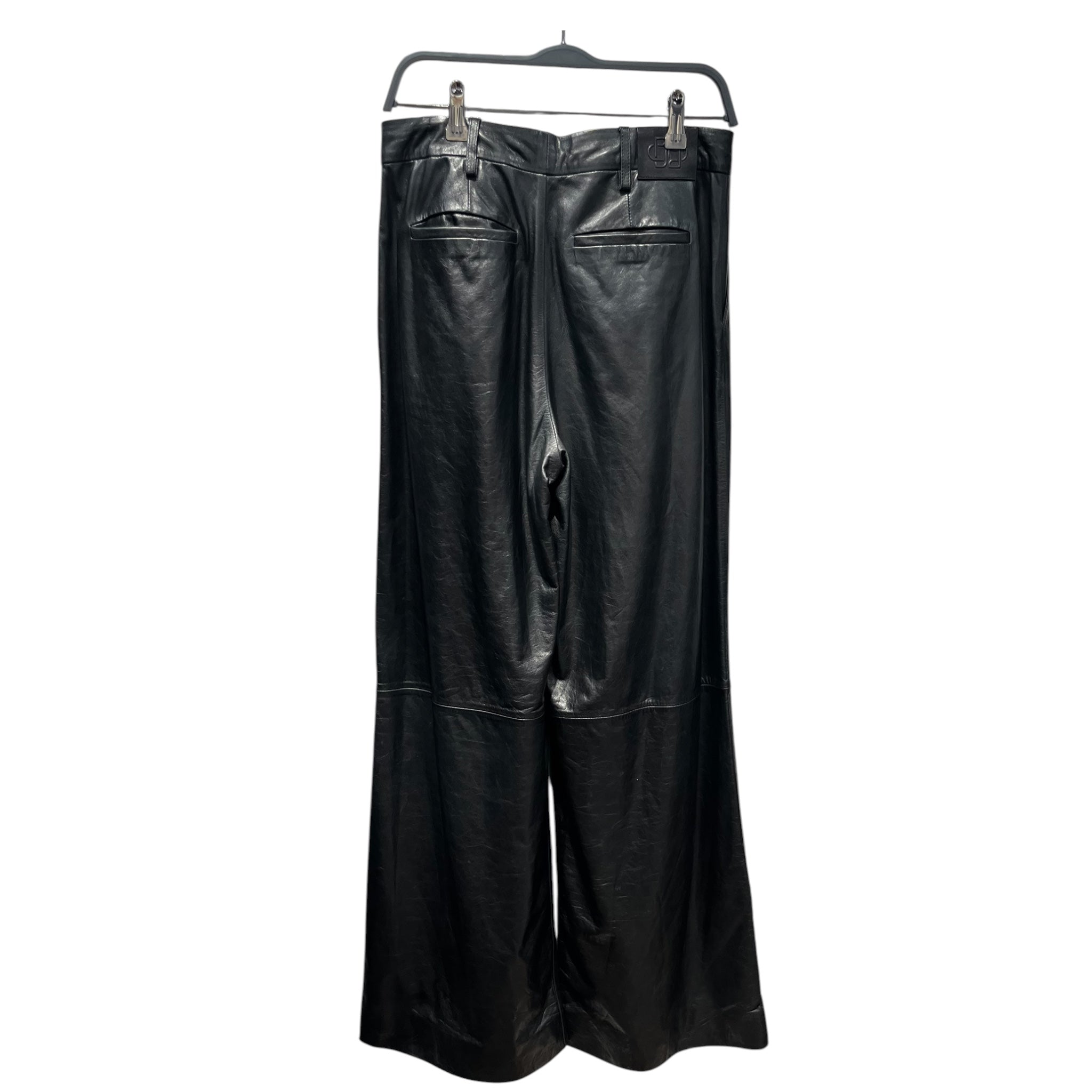 JONATHAN SIMKHAI/Wide Leg Pants/4/Leather/BLK/KOBIE WIDE LEG LEATHER PANTS view 2