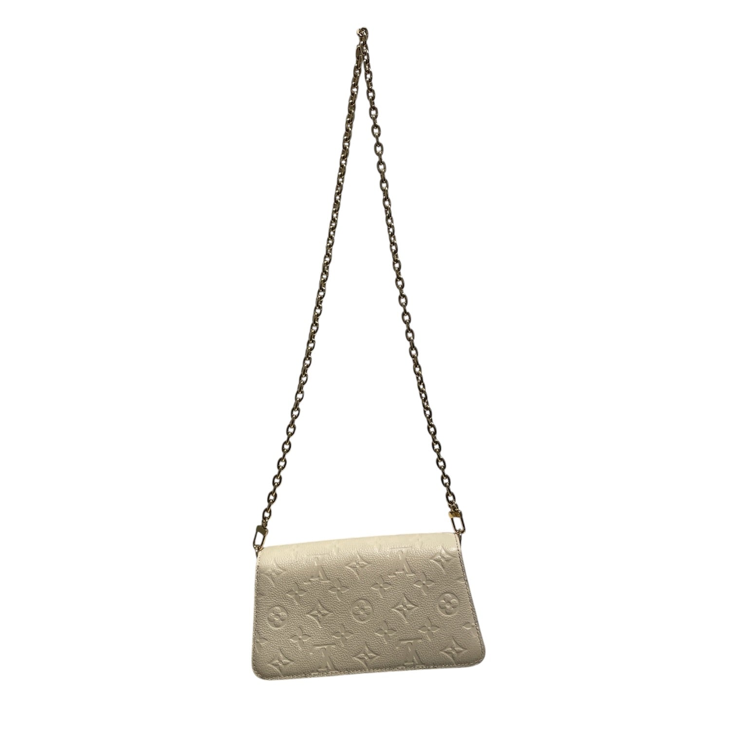 LOUIS VUITTON/Clutch Bag/All Over Print/Leather/WHT/wallet on chain view 2