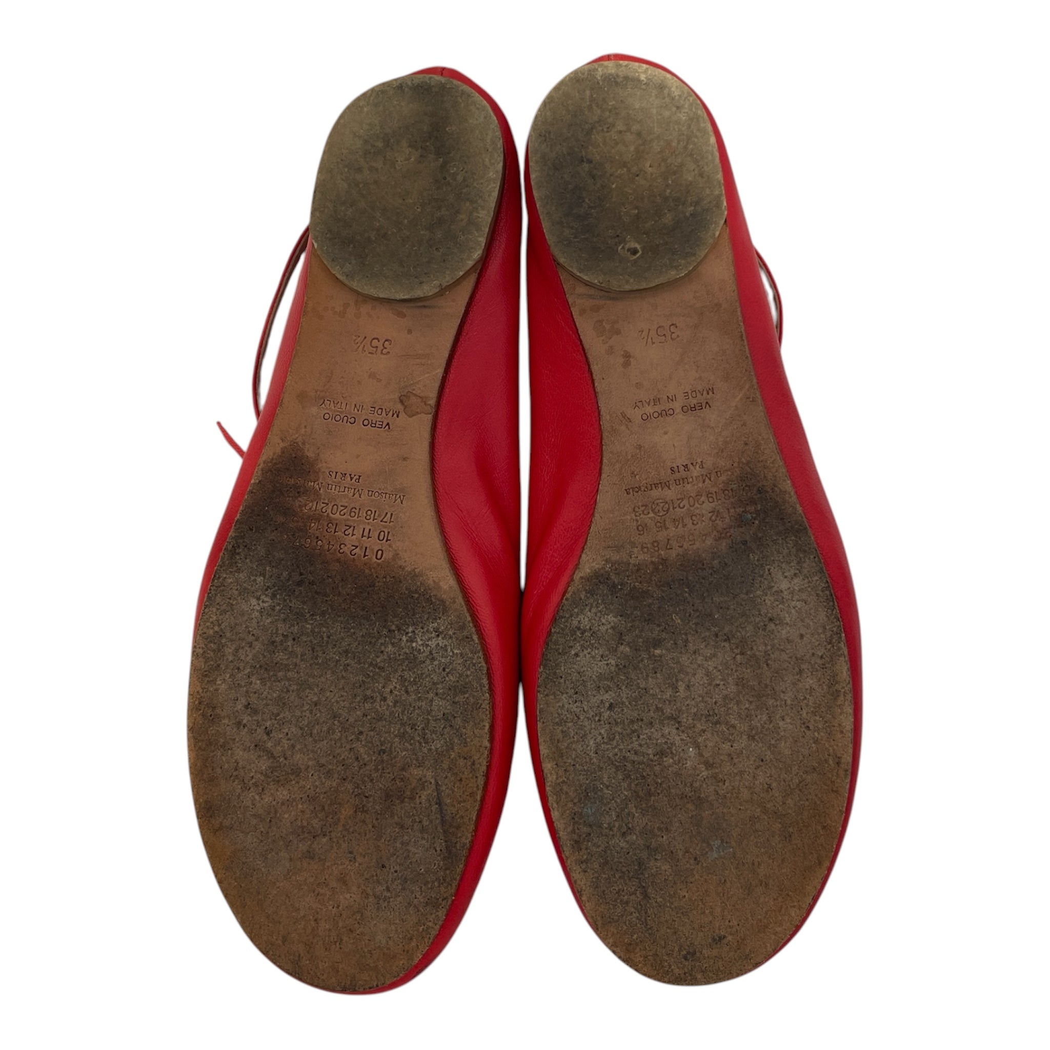 Maison Margiela/Flat Shoes/EU 35/Leather/RED/strap view 3