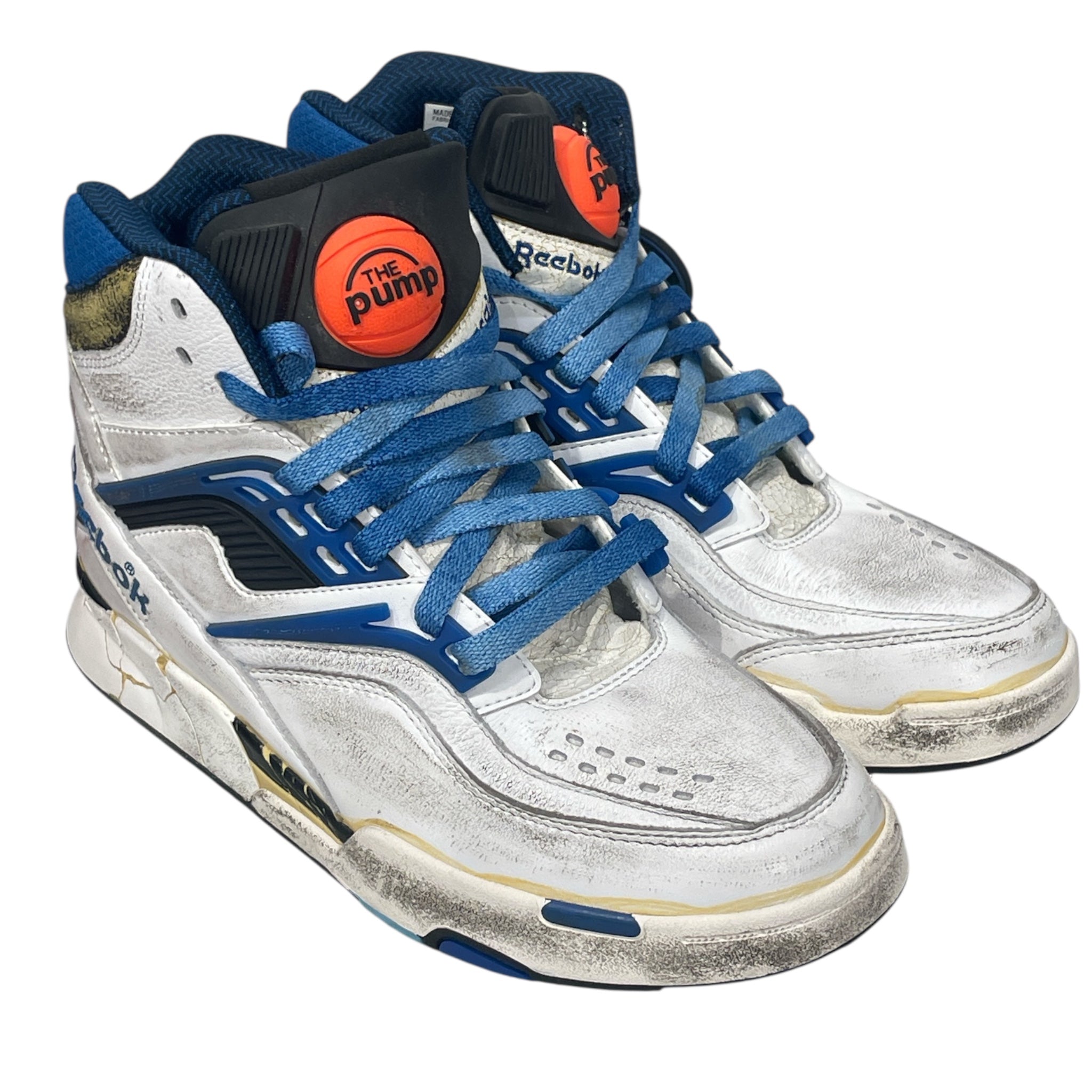 Reebok/Maison Margiela/Hi-Sneakers/US 7/WHT/THE PUMP BLUE ACCENTS view 1