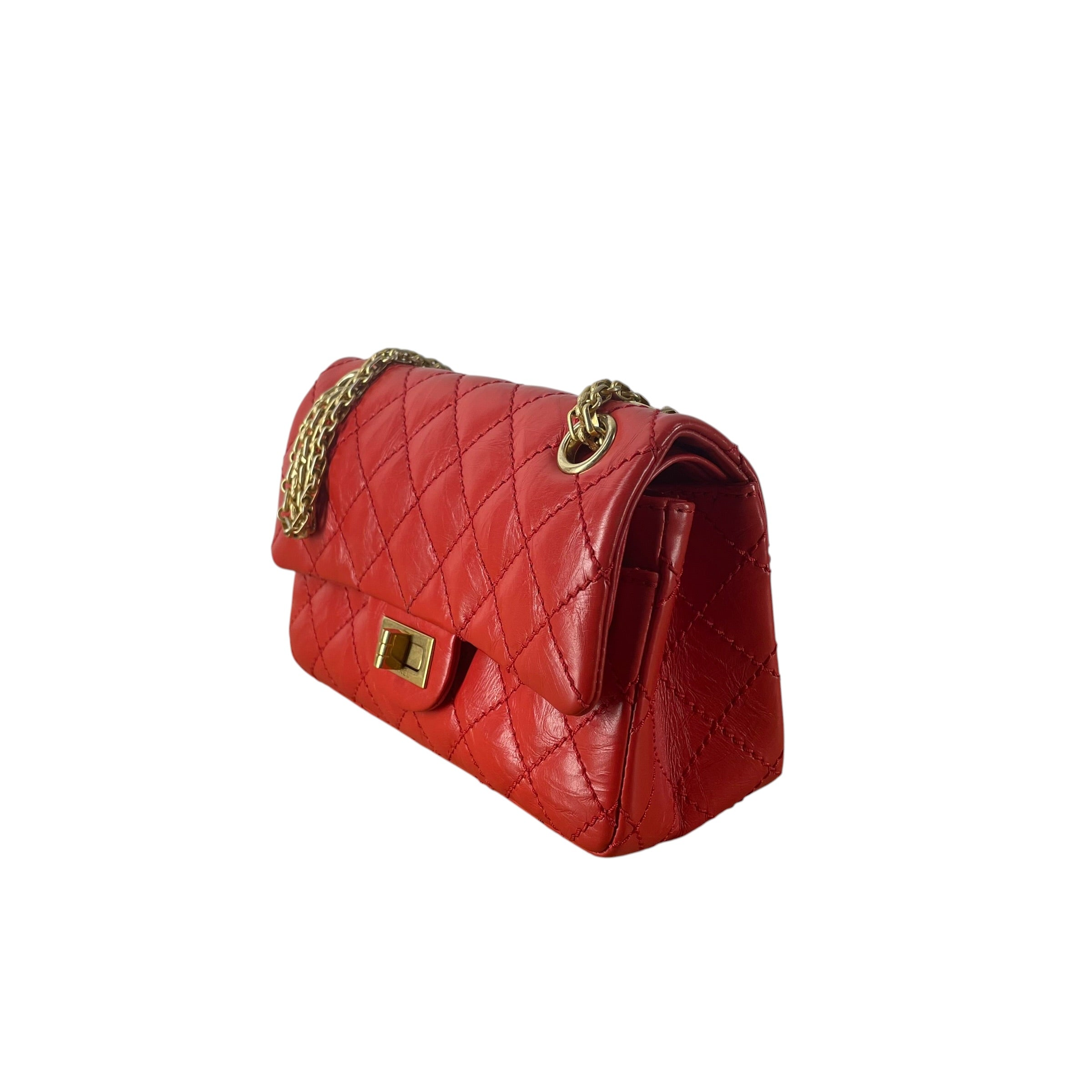 CHANEL/Hand Bag/Leather/RED/23536671 2.55 MINI FLAP BAG view 2