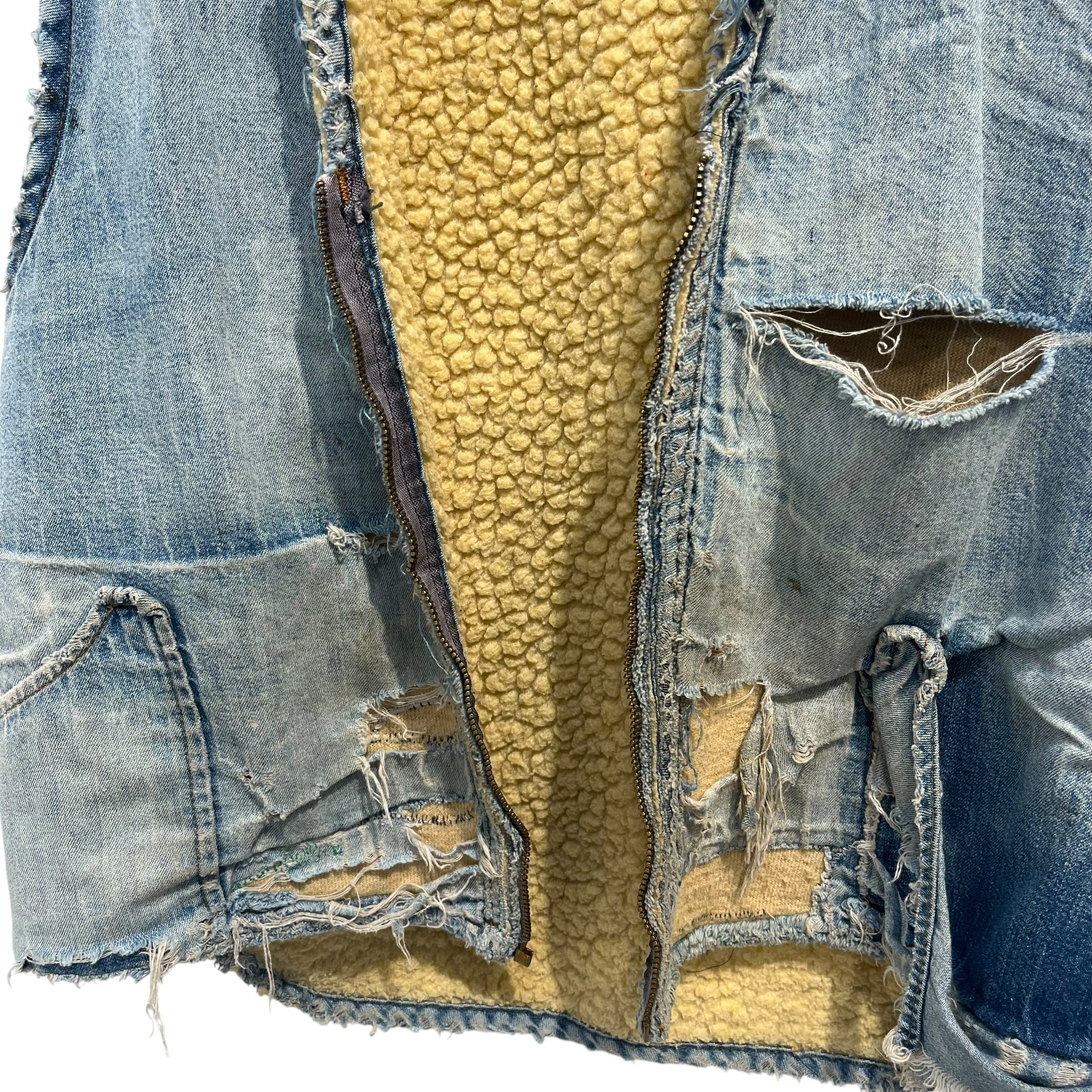 Vintage/Vest/Denim/IDG/THRASHED SHERPA LINED VEST view 3