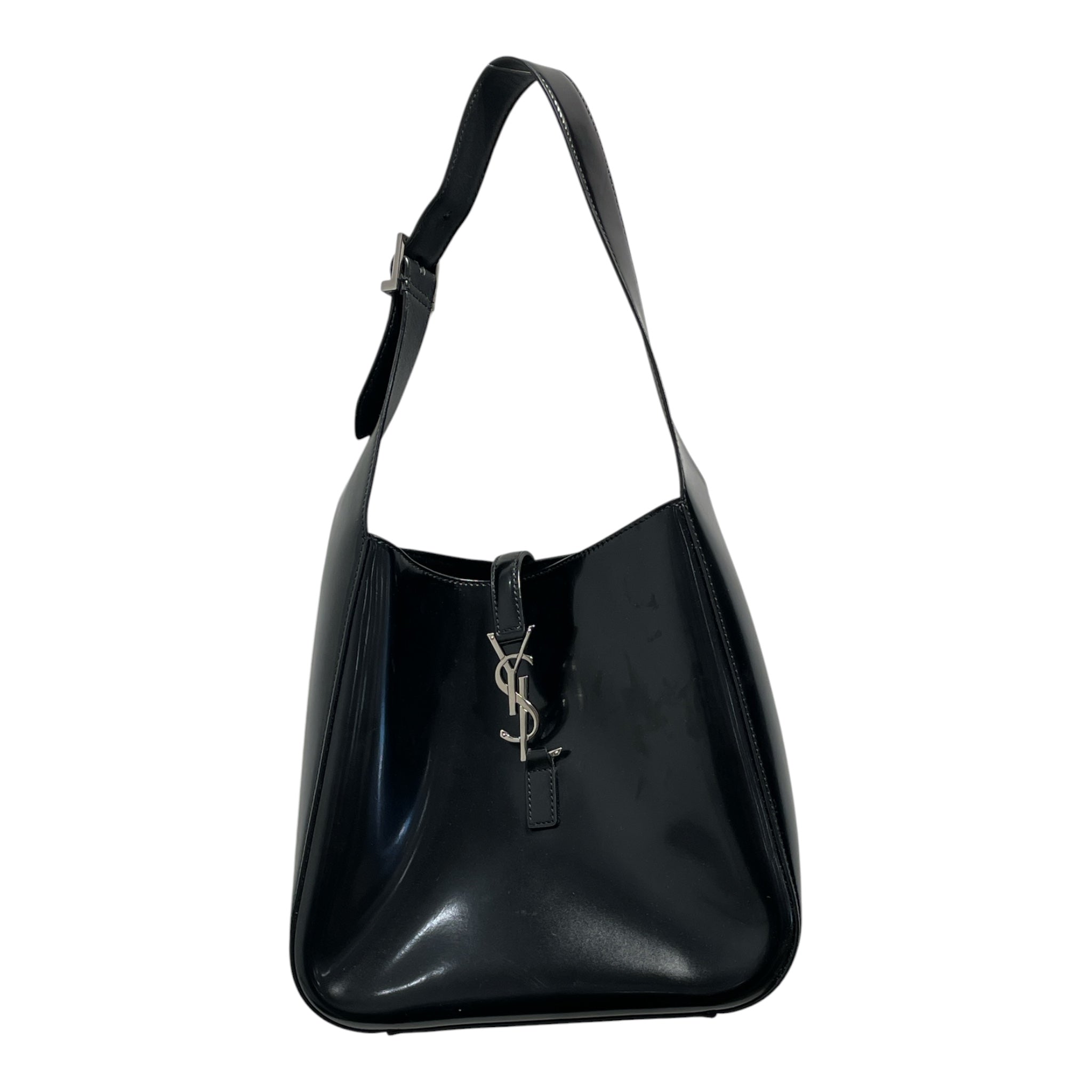 YVES SAINT LAURENT/Hand Bag/Leather/BLK/PATENT LEATHER BUCKET view 1
