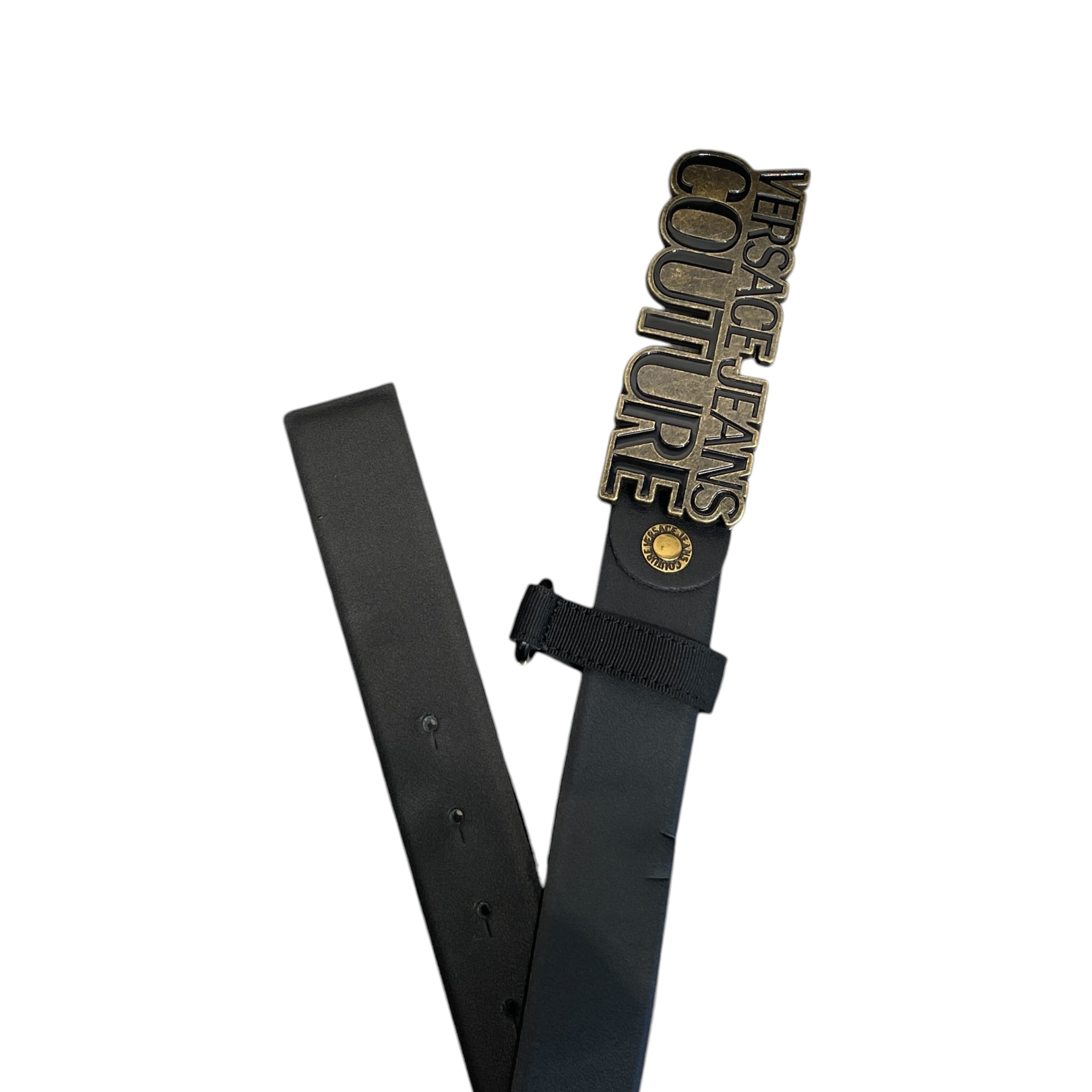 VERSACE JEANS COUTURE/Belt/Leather/BLK/L's/BLACK BELT STRAP view 2