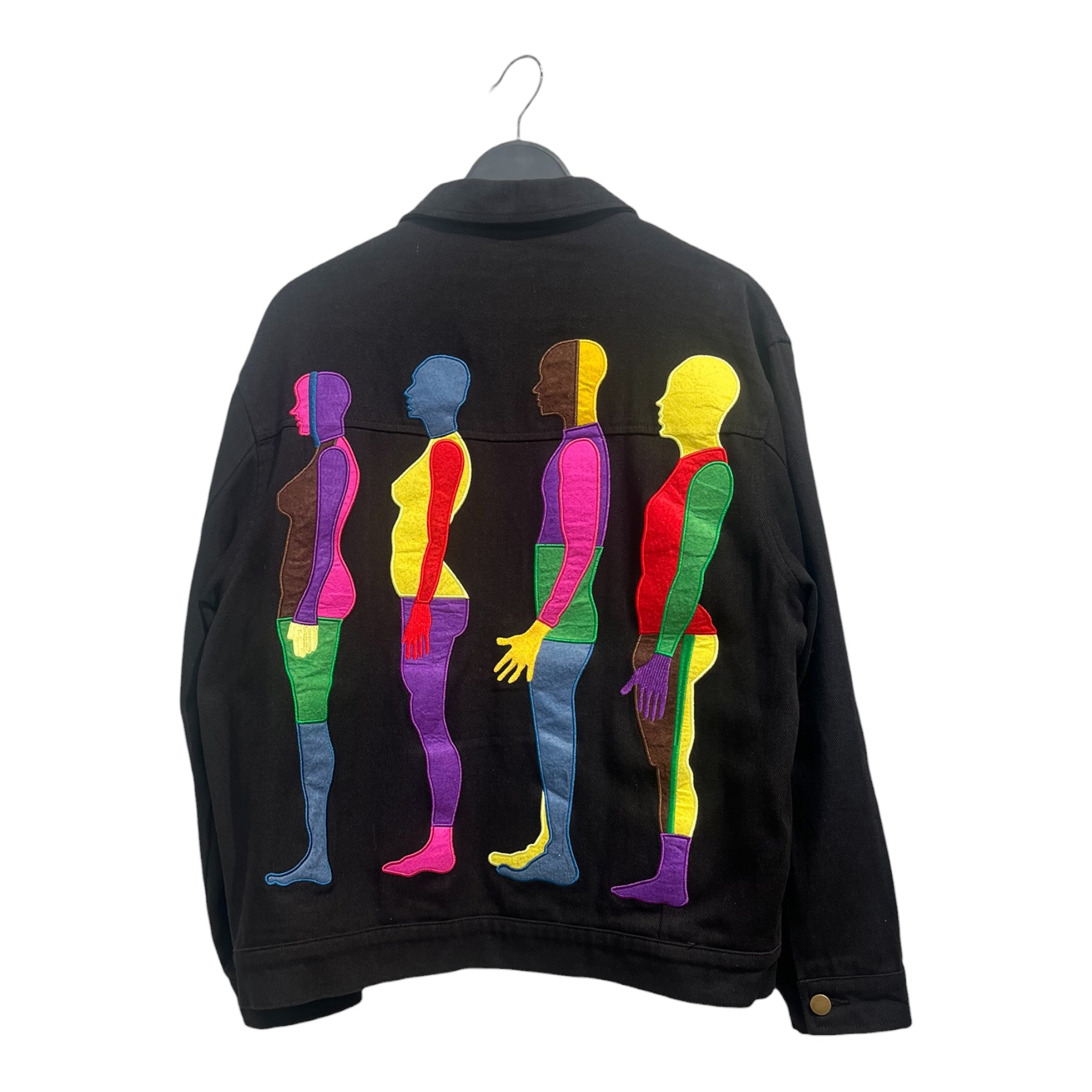 KIDSUPER STUDIOS/Denim Jkt/L/Cotton/BLK/embrodried ppl view 2