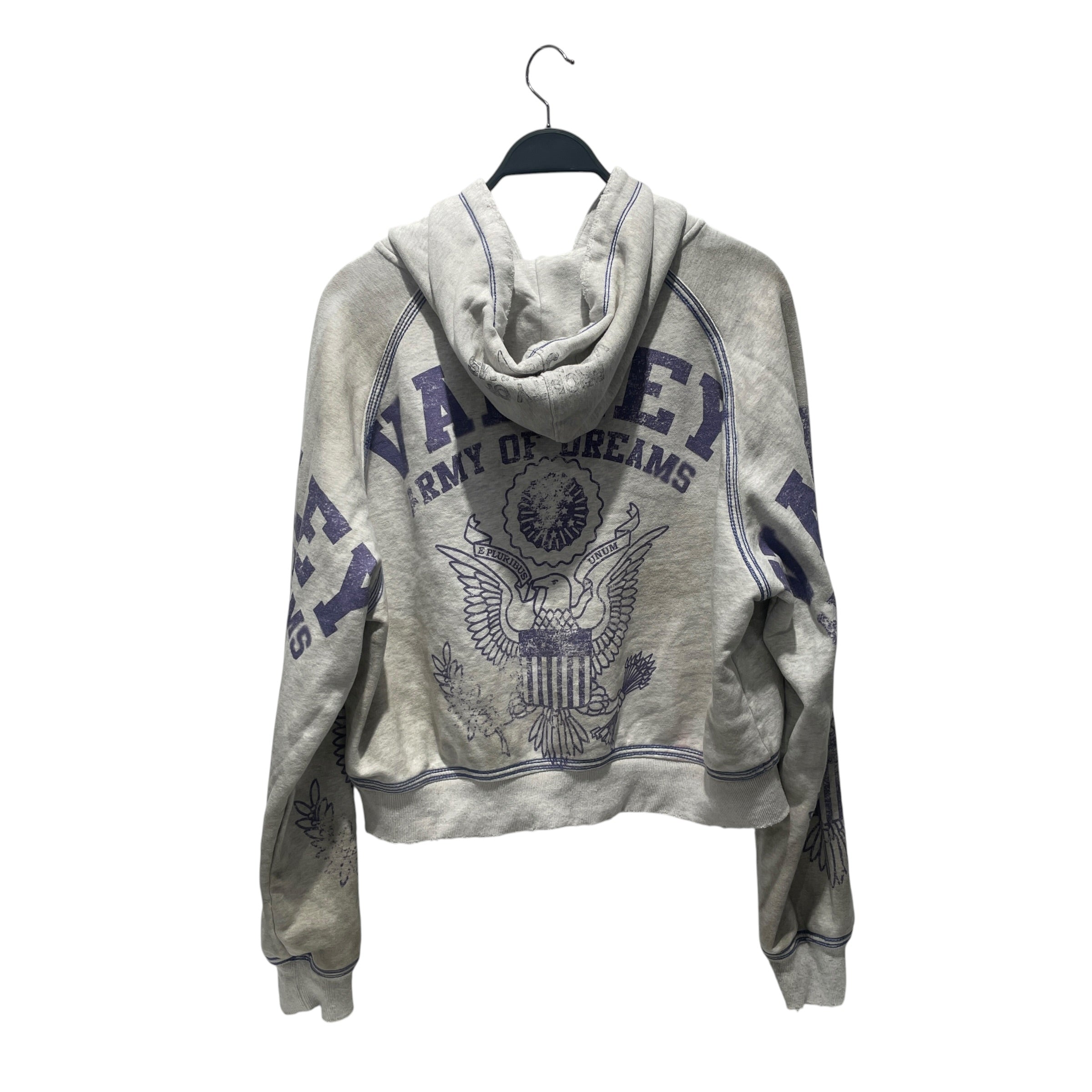 Vale/Zip Up Hoodie/L/Graphic/Cotton/GRY/ARMY ZIP view 2