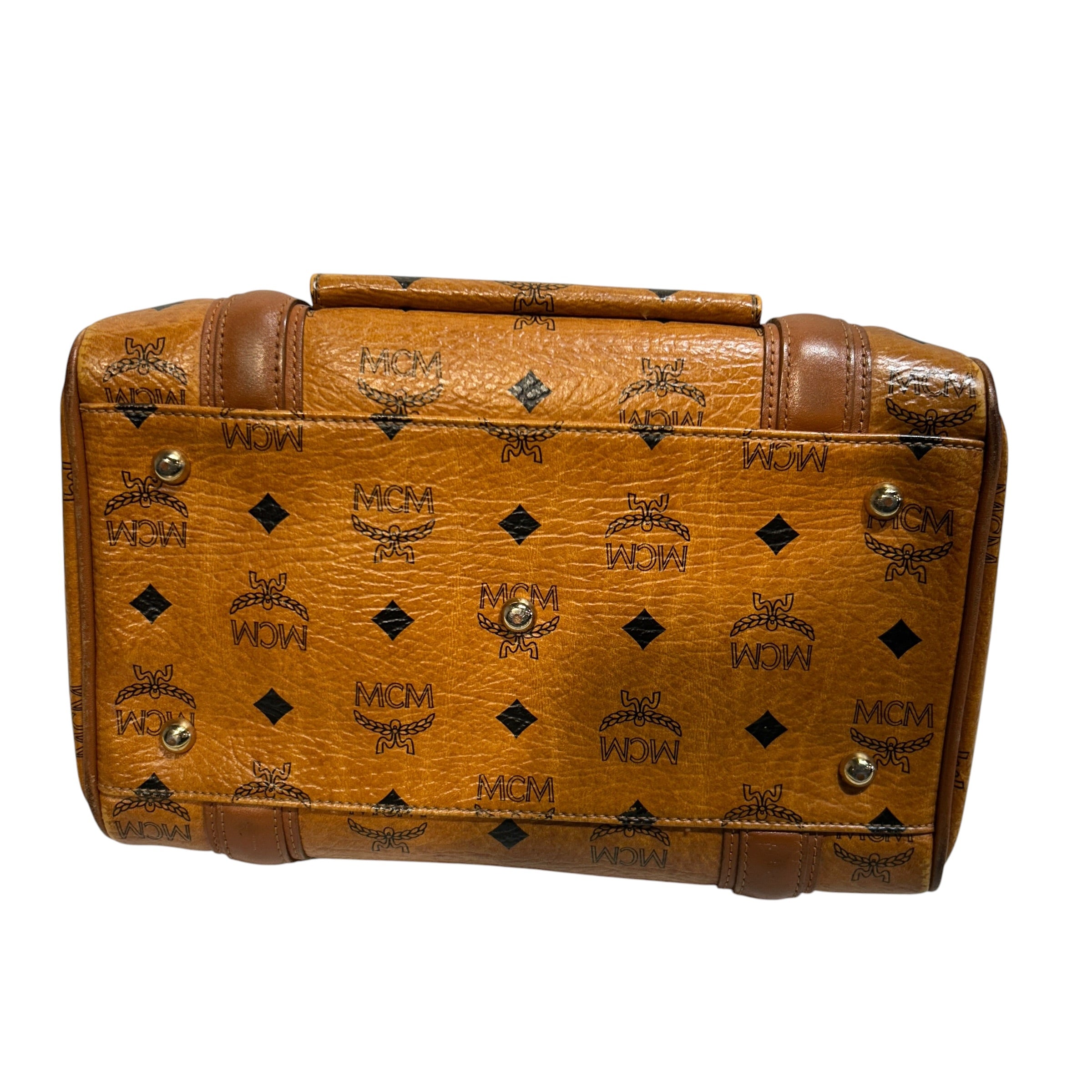 MCM/Boston Bag/Monogram/Leather/BRW/Viesto Cognac view 3