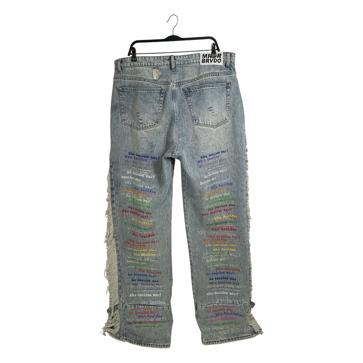 WHO DECIDES WAR/Pants/38/Cotton/BLU/DESTRESSED SIDES/RAINBOW/STUDS view 2