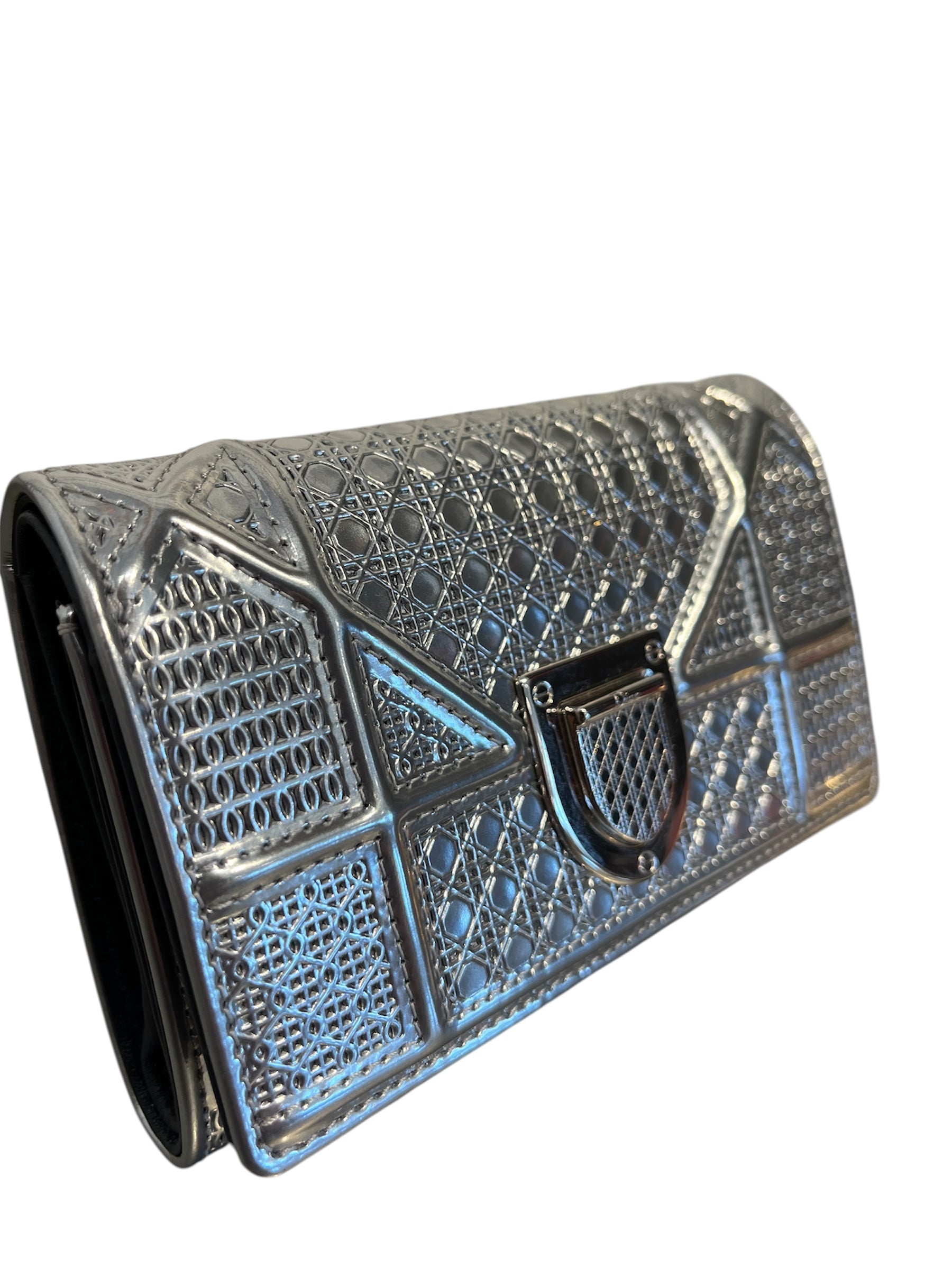 Christian Dior/Trifold Wallet/Leather/SLV/DIORAMA view 4