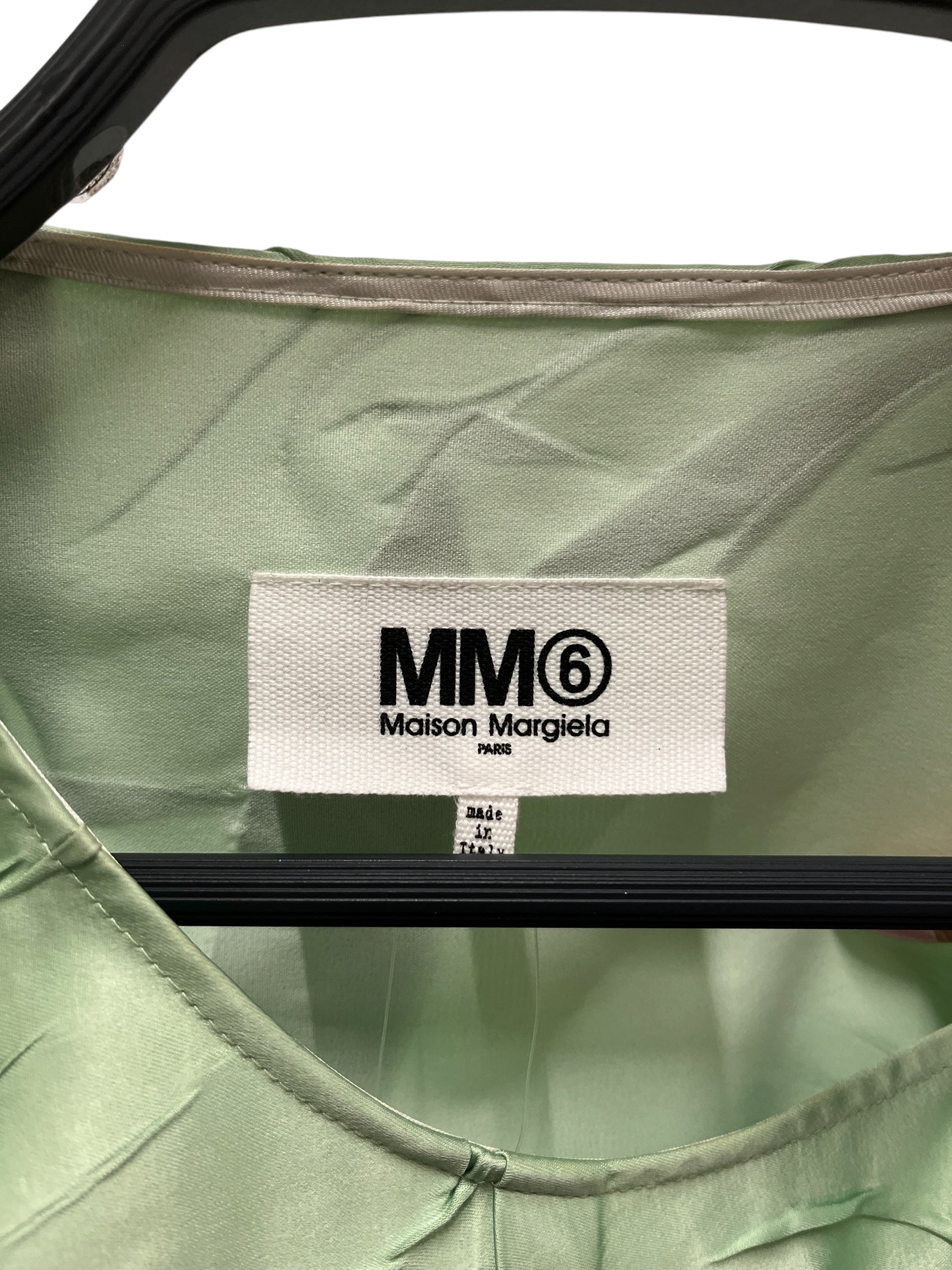 MM6/SS Blouse/42/Polyester/GRN/CRINKLE EFFECT BLOUSE view 3
