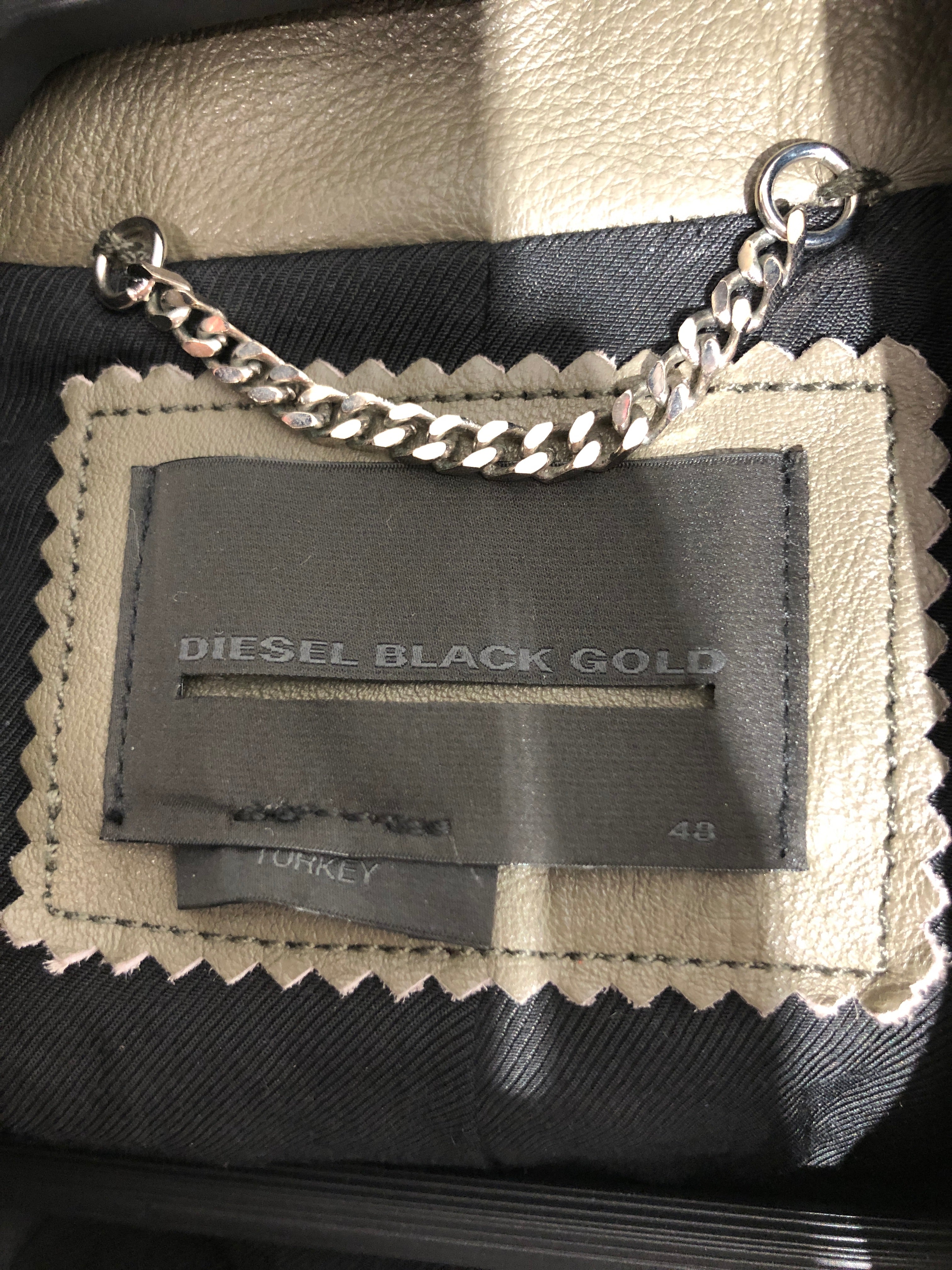 DIESEL BLACKGOLD/Vest/M/Leather/KHK/ view 3