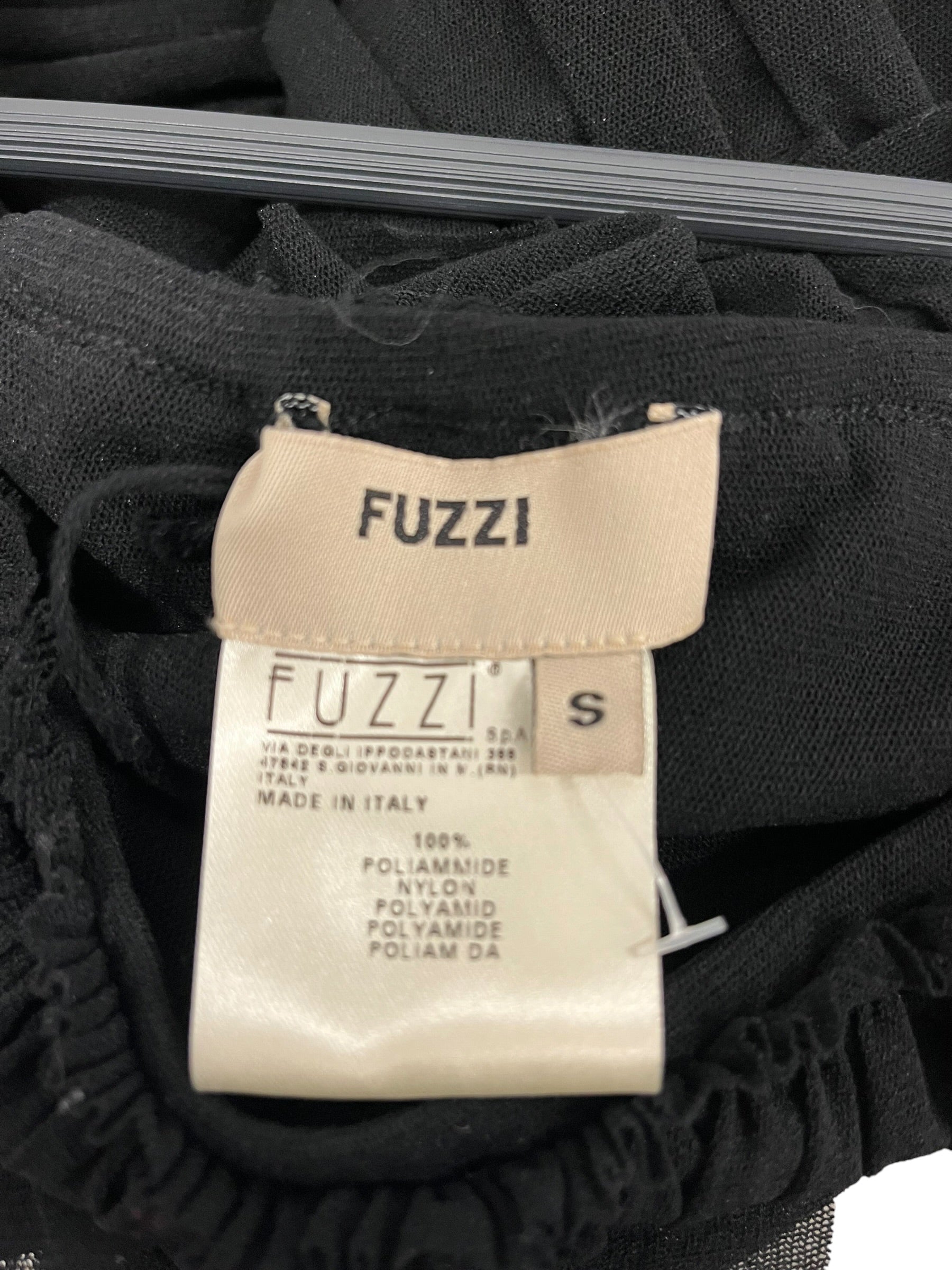 FUZZI/Dress/S/Cotton/BLK/Maxi Length/RUFFLE TOP MESH view 3