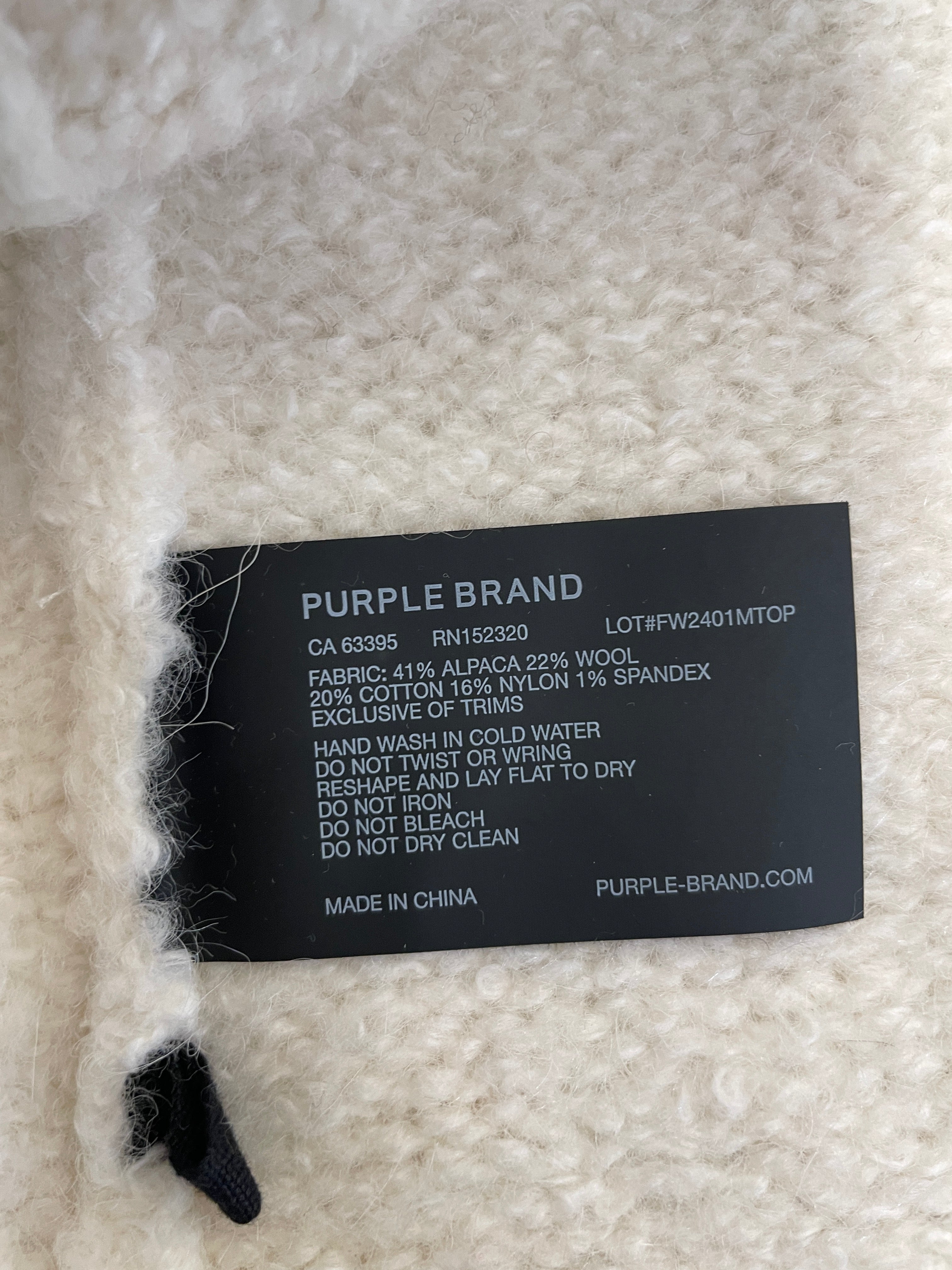 PURPLE BRAND/Sweater/XL/Graphic/Wool/WHT/INTARSIA-KNIT LOGO SWEATER view 4