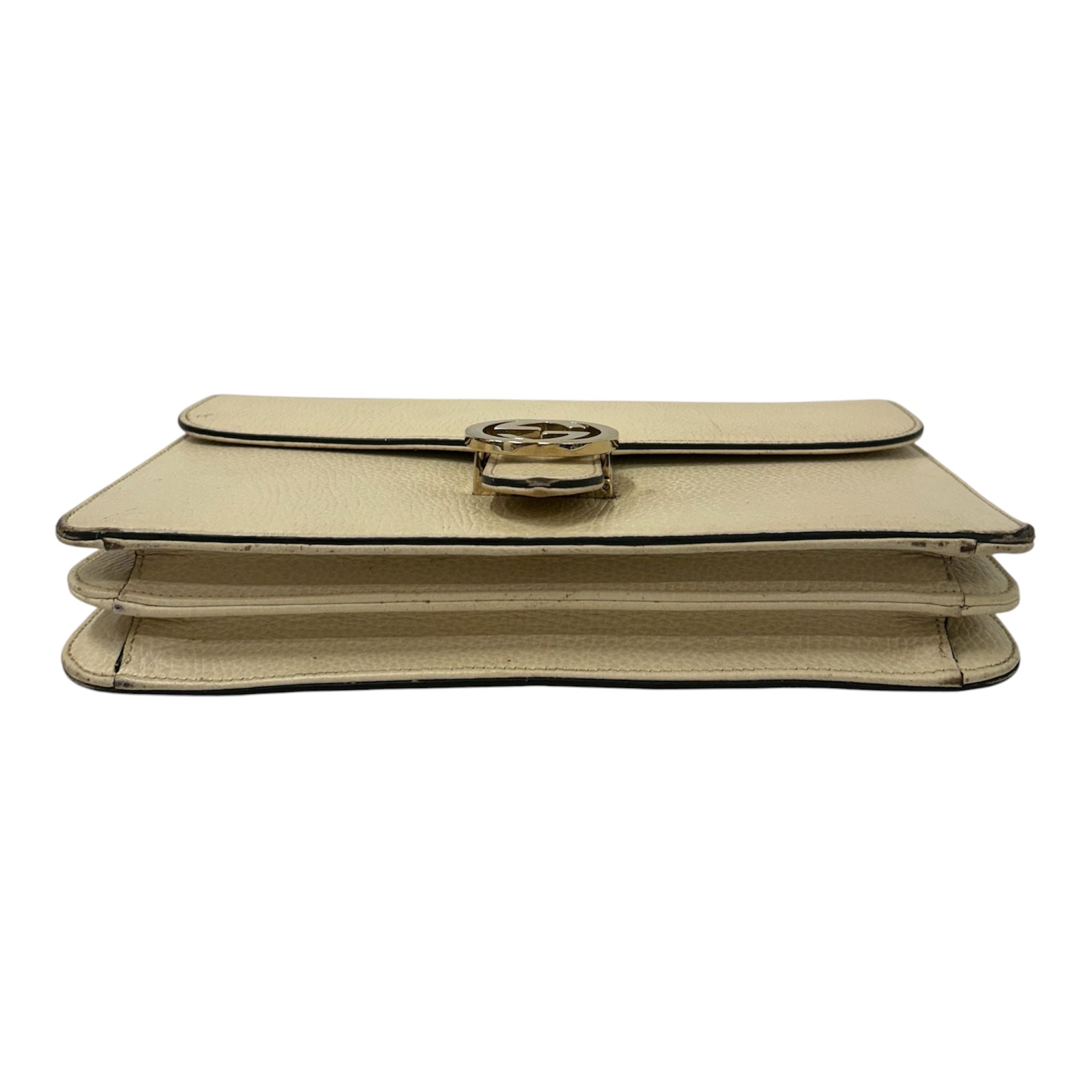 GUCCI/Cross Body Bag/Leather/CRM/GG INTERLOCKING view 3