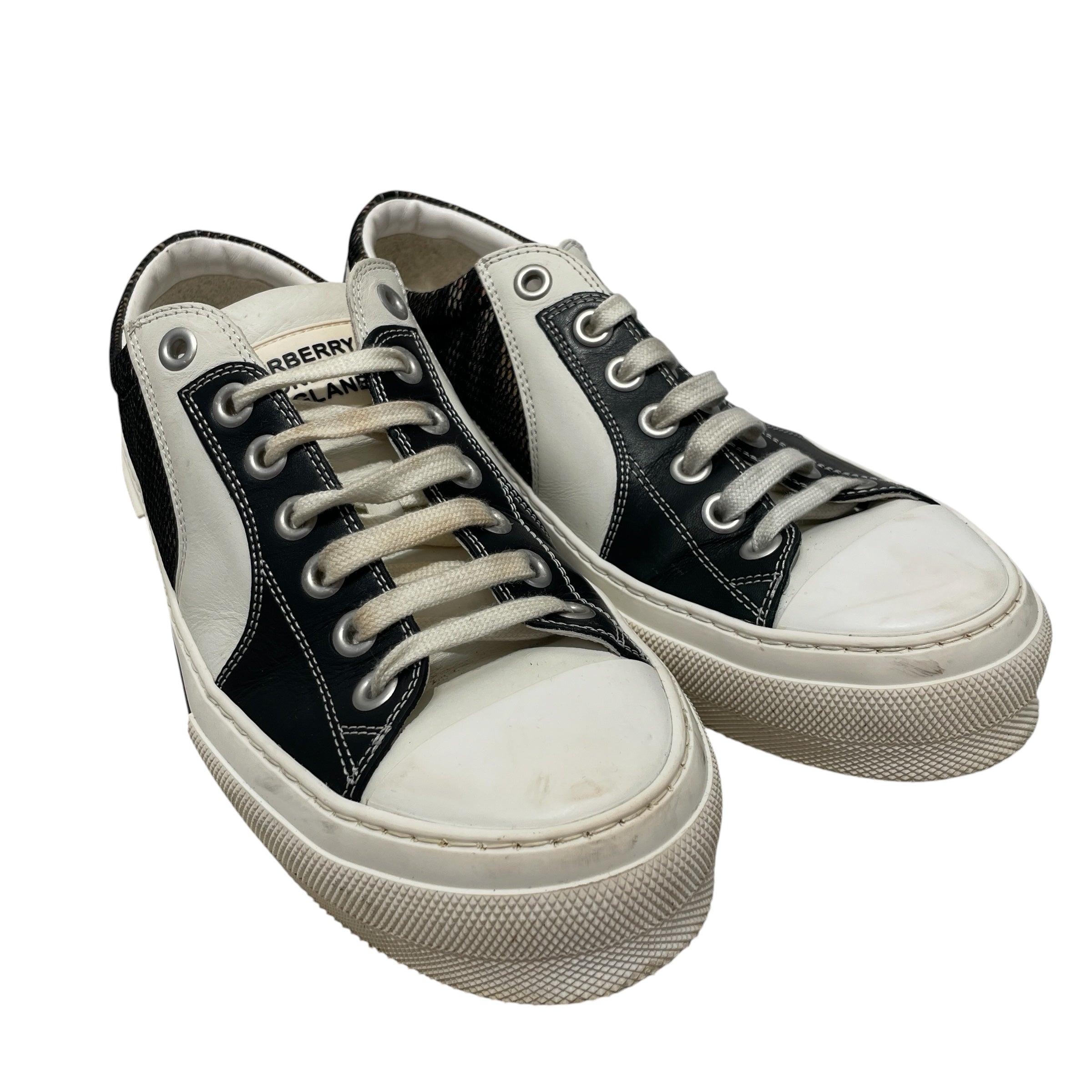 BURBERRY LONDON/Low-Sneakers/US 10/Acrylic/BLK/vintage cotton check view 1