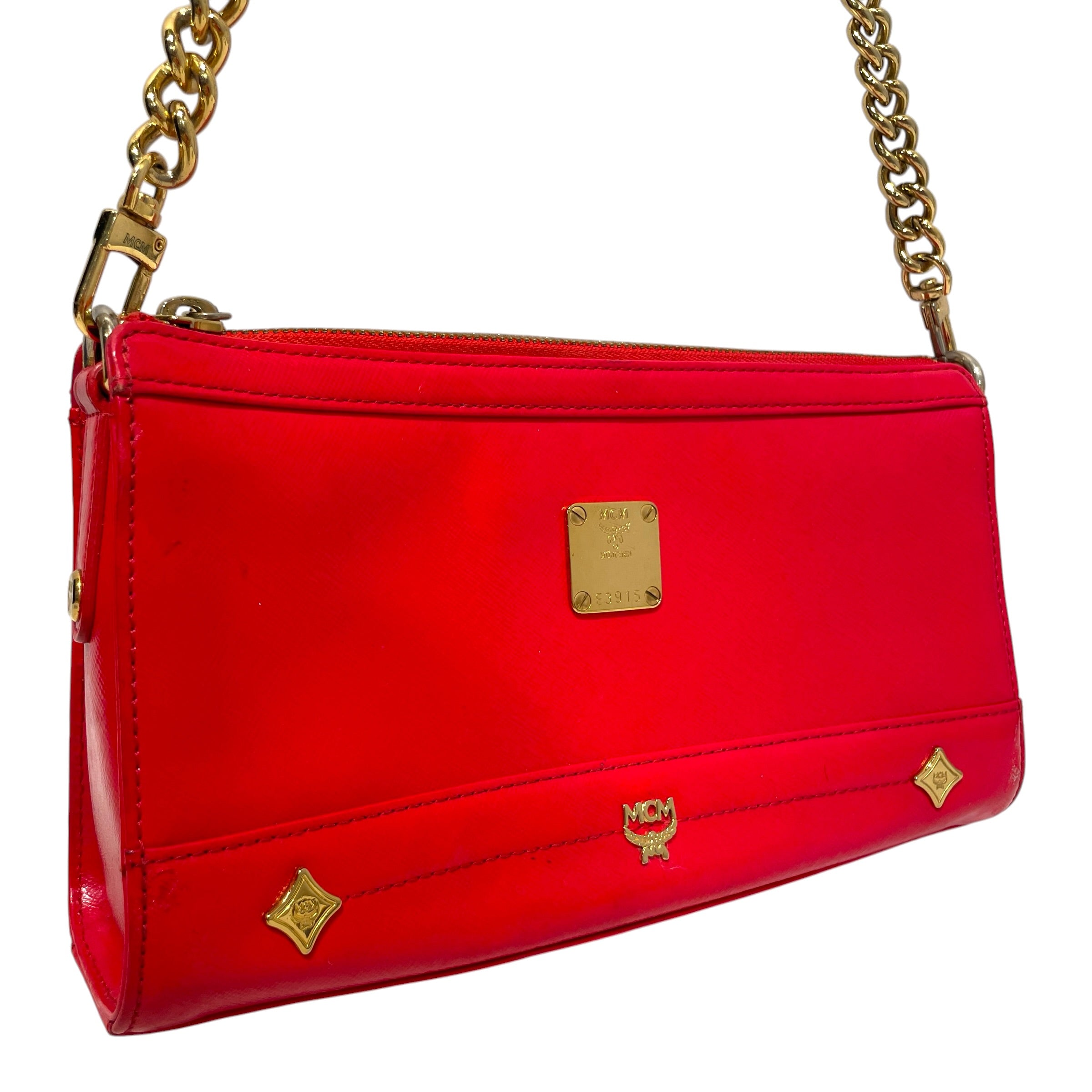 MCM/Bag/Leather/RED/Vintage MCM Pochette Bag E3915 view 2