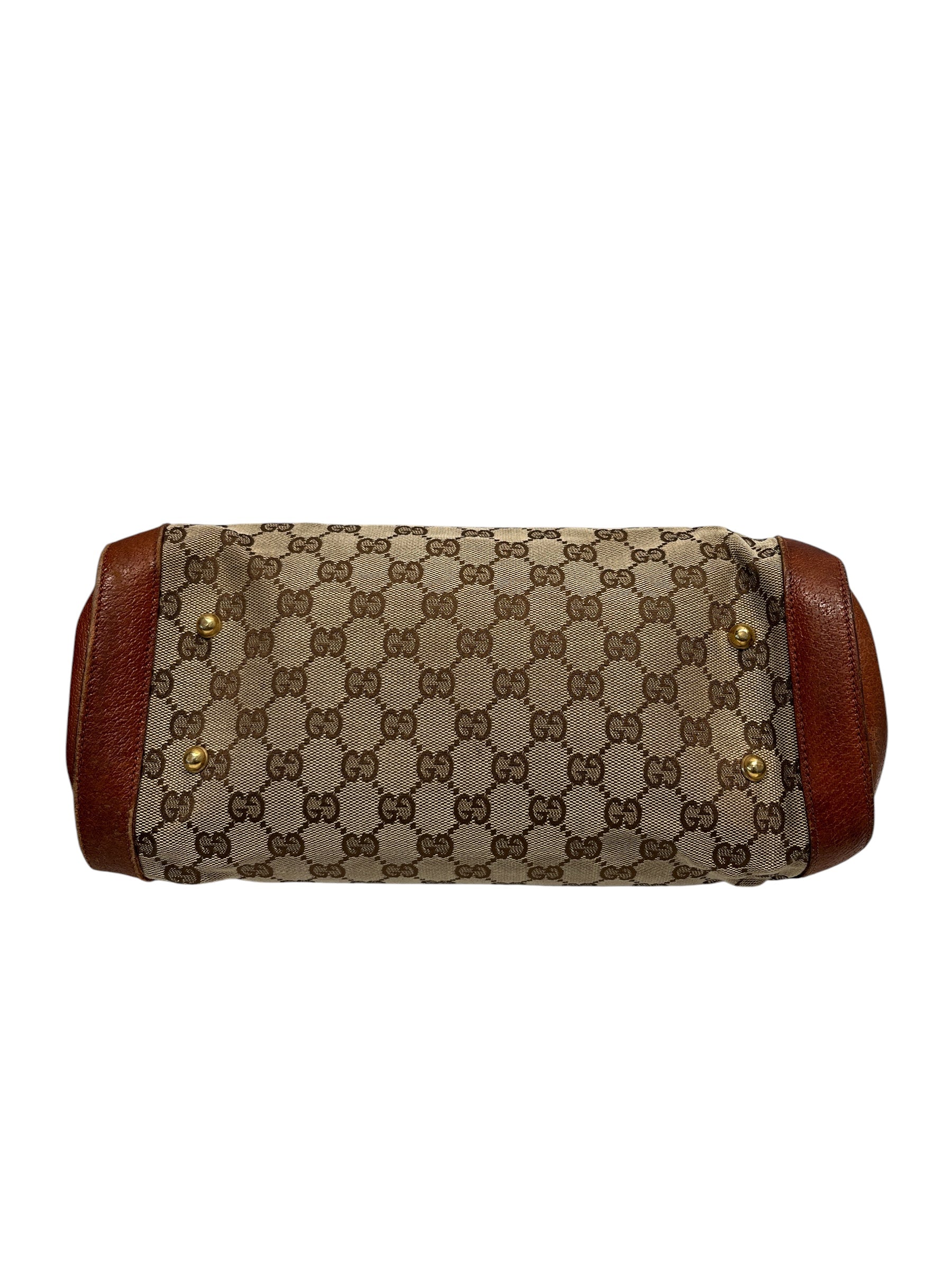 GUCCI/Hand Bag/Border/Cotton/BEG/CANVAS BAMBOO HANDLE view 3