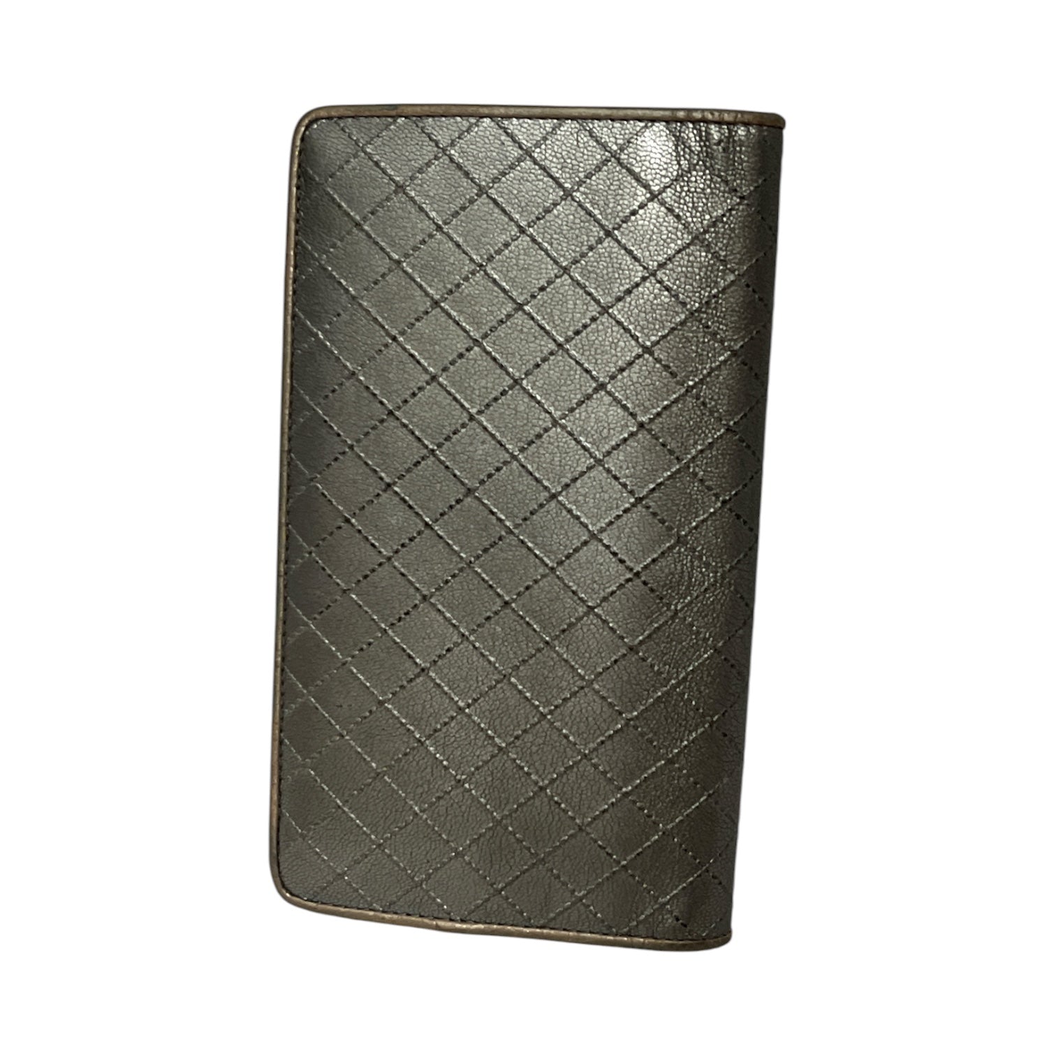 CHANEL/Long Wallet/Leather/SLV/Diamond quilted wallet view 3