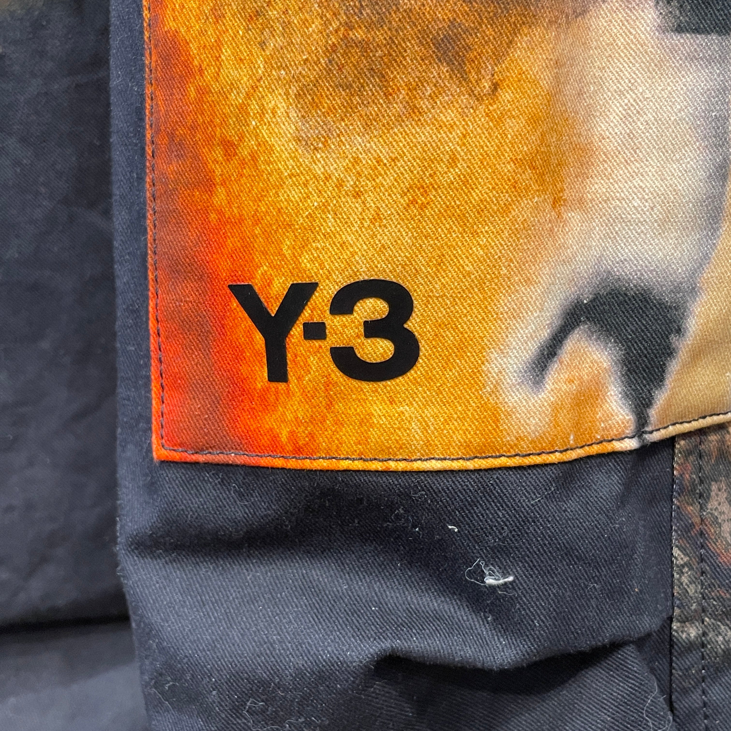 Y-3/Cargo Pants/XS/Cotton/BLK/All Over Print/AOP ABSTRACT PRINT CARGOS view 3