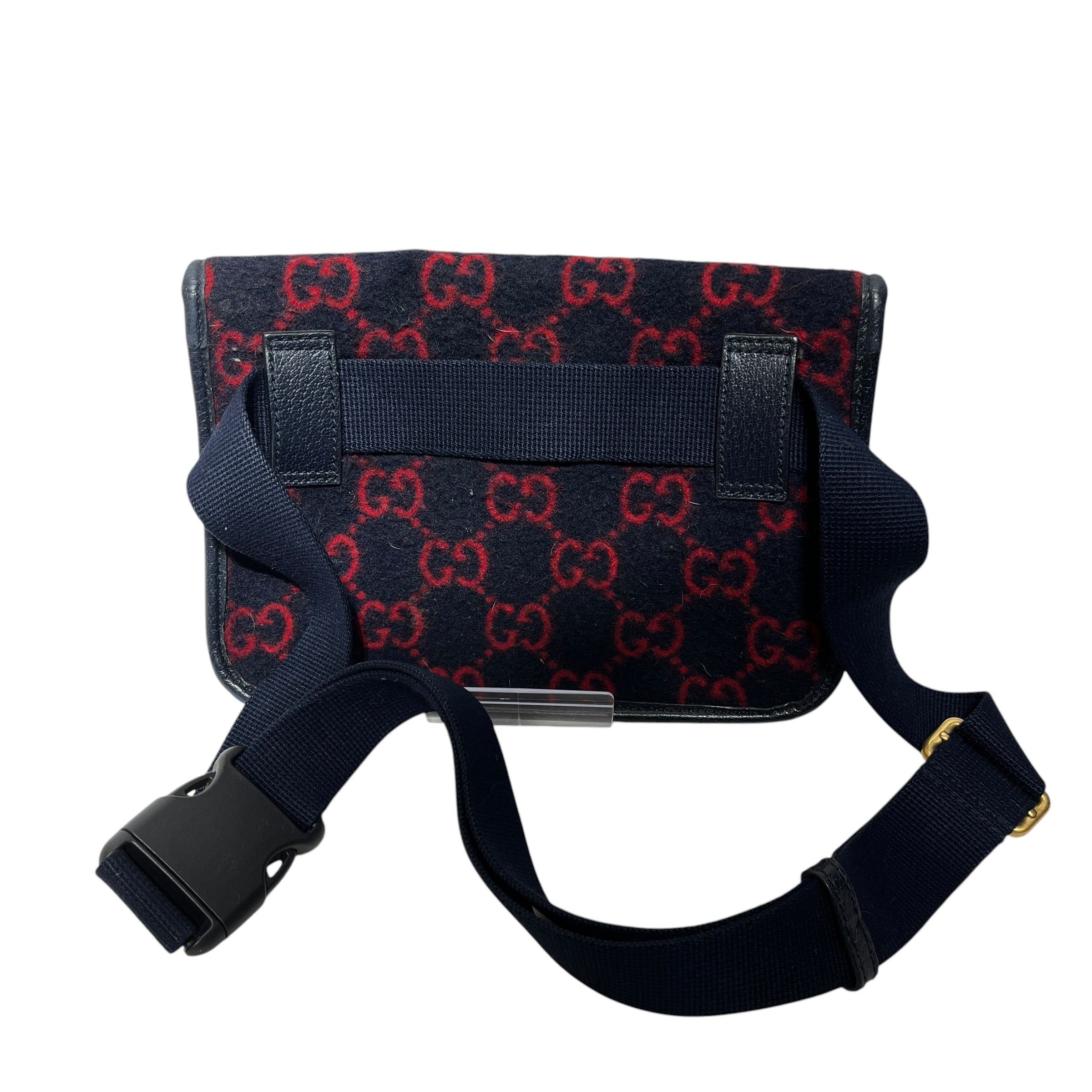 GUCCI/Fanny Pack/Monogram/Wool/BLK/red monogram gg view 2