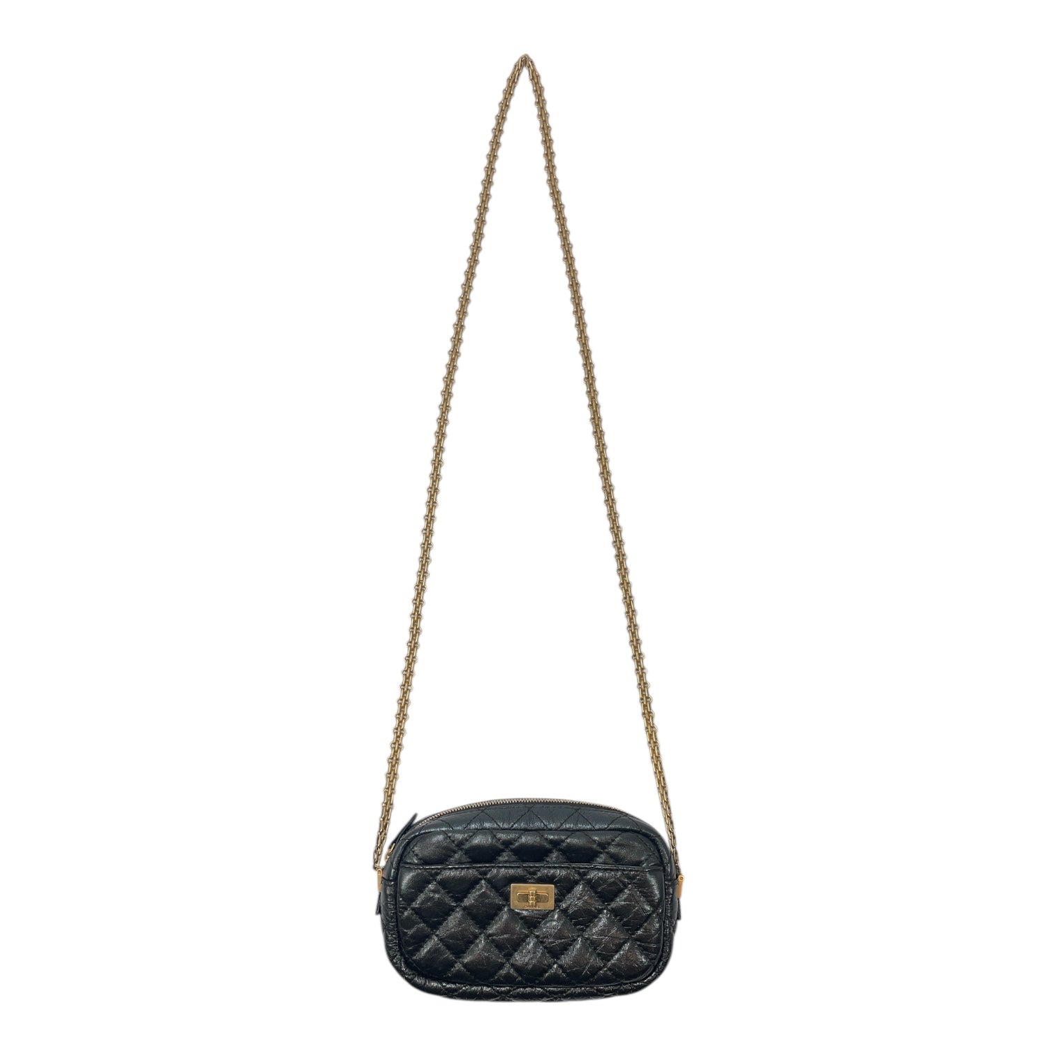 CHANEL/Bag/Leather/BLK/CAMERA SHOULDER DIAMOND STITCH view 1